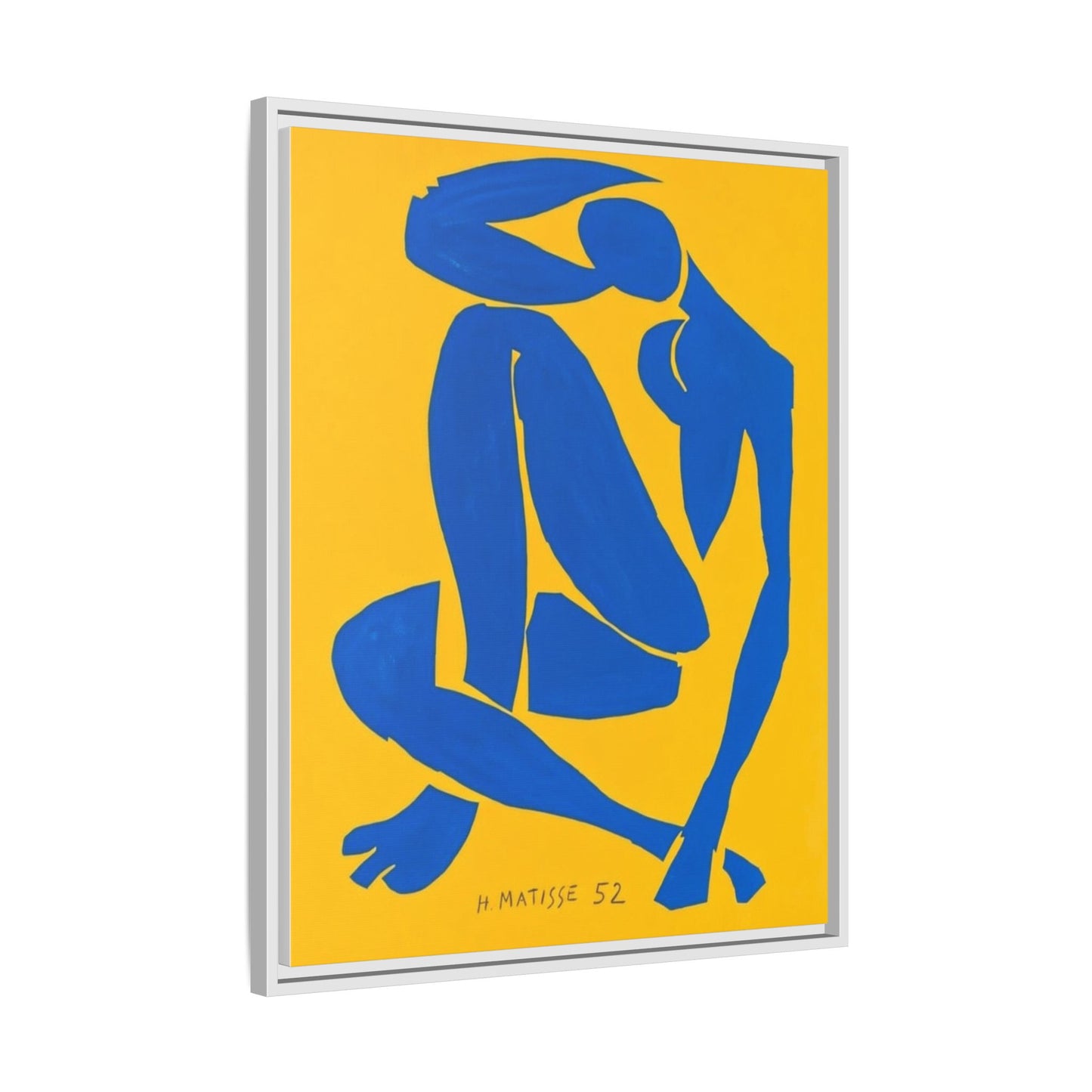 Abstract Blue Nude Matte Canvas Wall Art, Framed