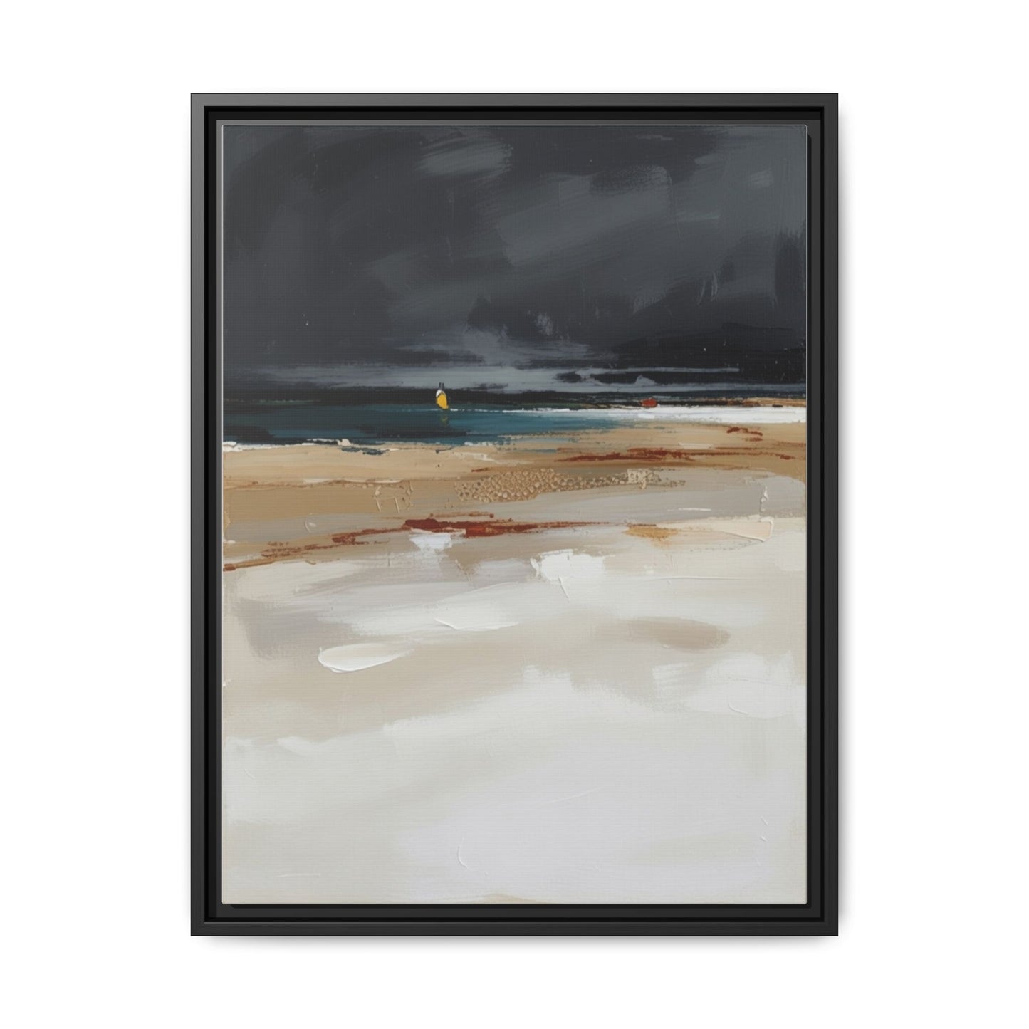 Framed Matte Canvas Beachscape Art Print — Coastal Abstract Wall Decor