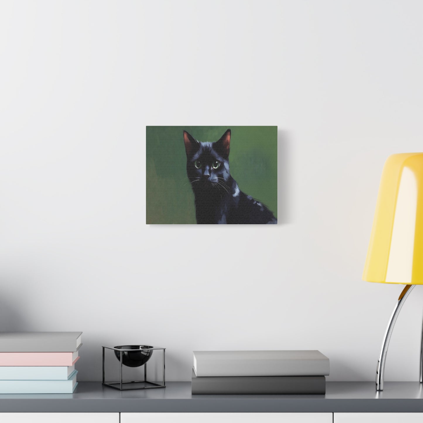 Black Cat Portrait Canvas - Matte Stretched Wall Art