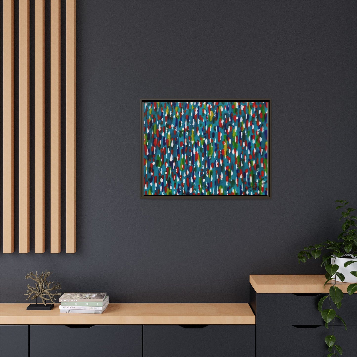 Colours Of The Soul Reflecting On Water by Ariel Chavarro Avila Matte Canvas Framed Art