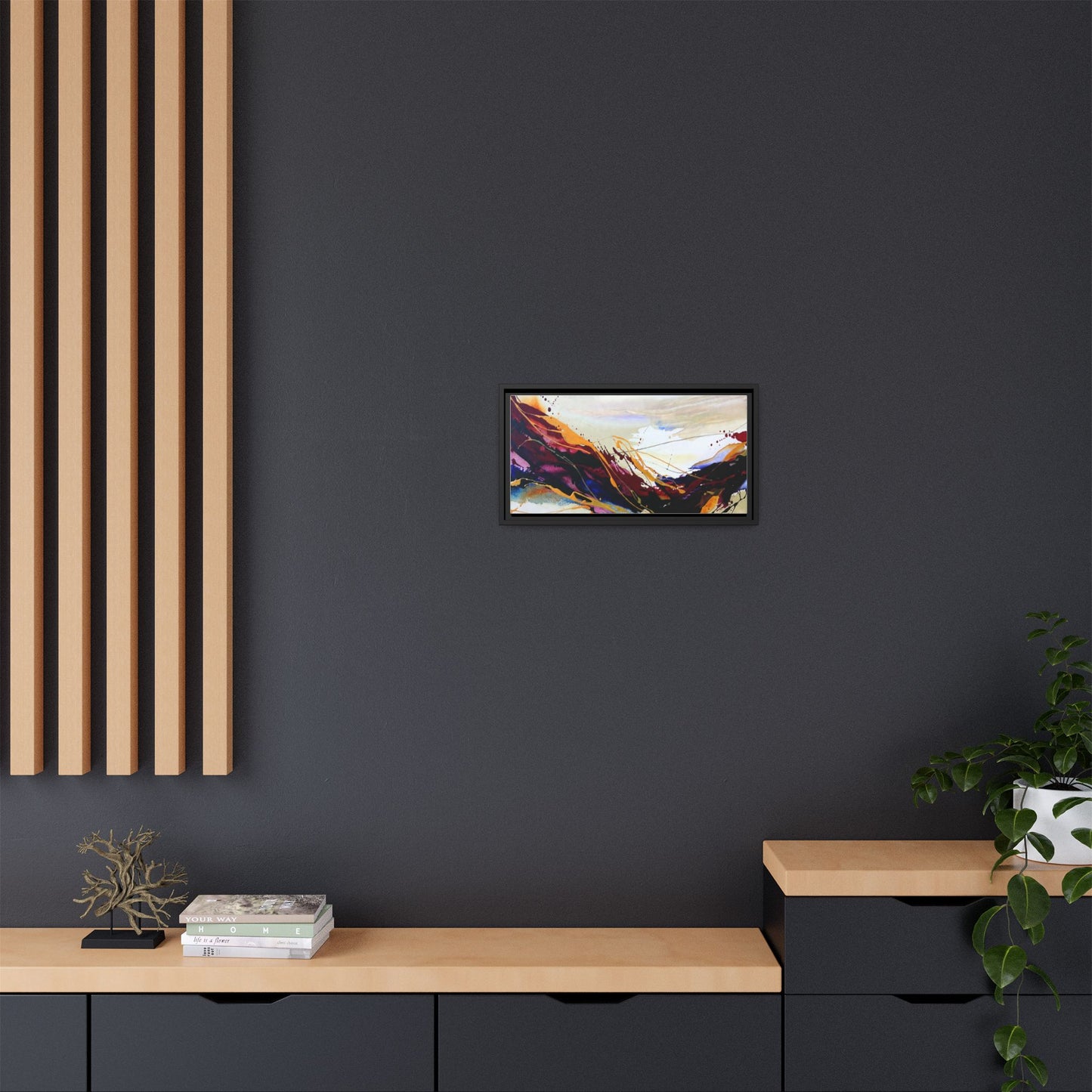 Abstract Flow Matte Canvas Framed Wall Art
