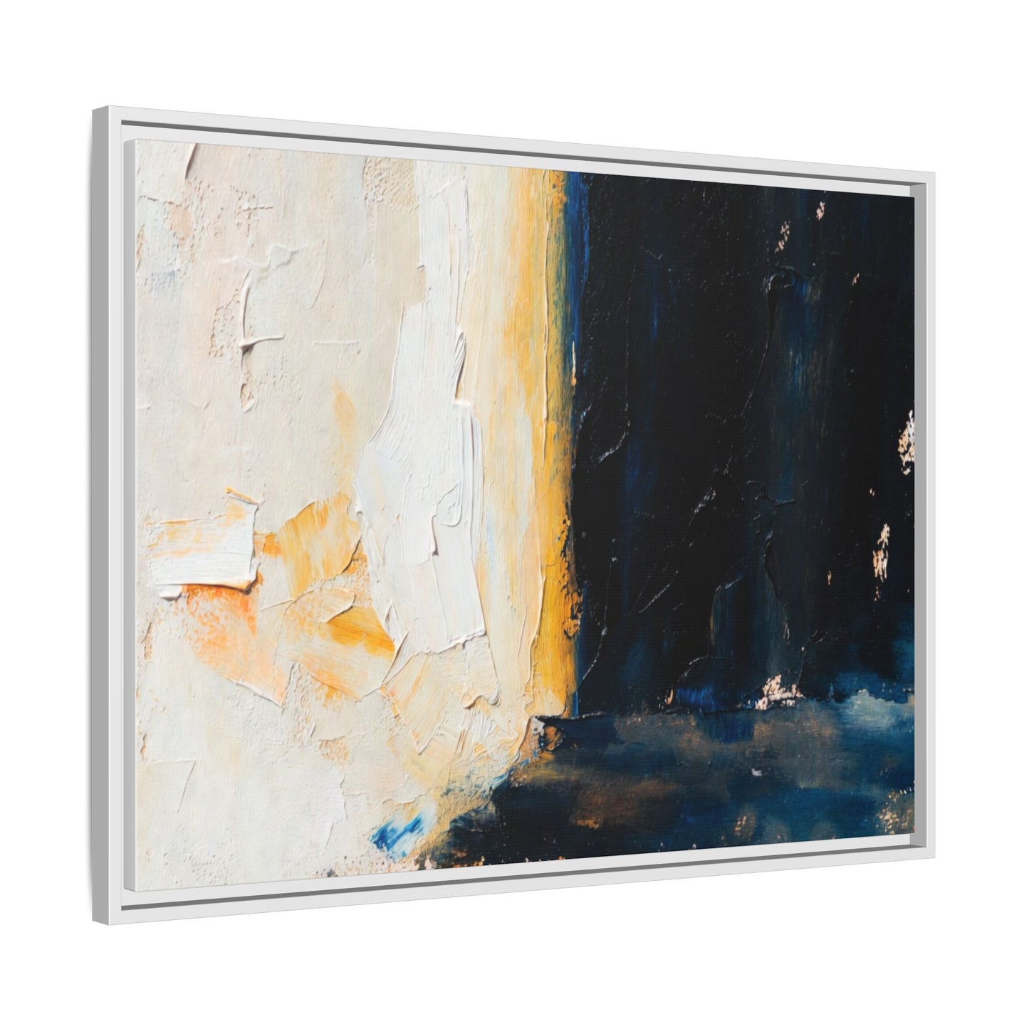 Abstract Coastal Texture Framed Canvas Art — Matte Multi-Color Wall Print