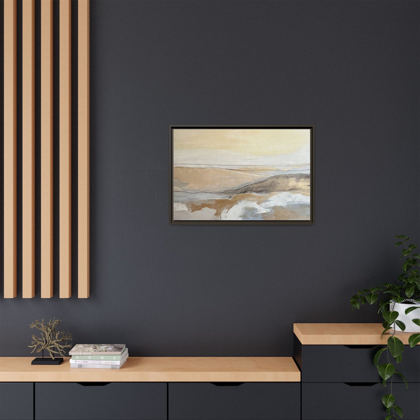 Framed Abstract Coastal Landscape Matte Canvas Wall Art