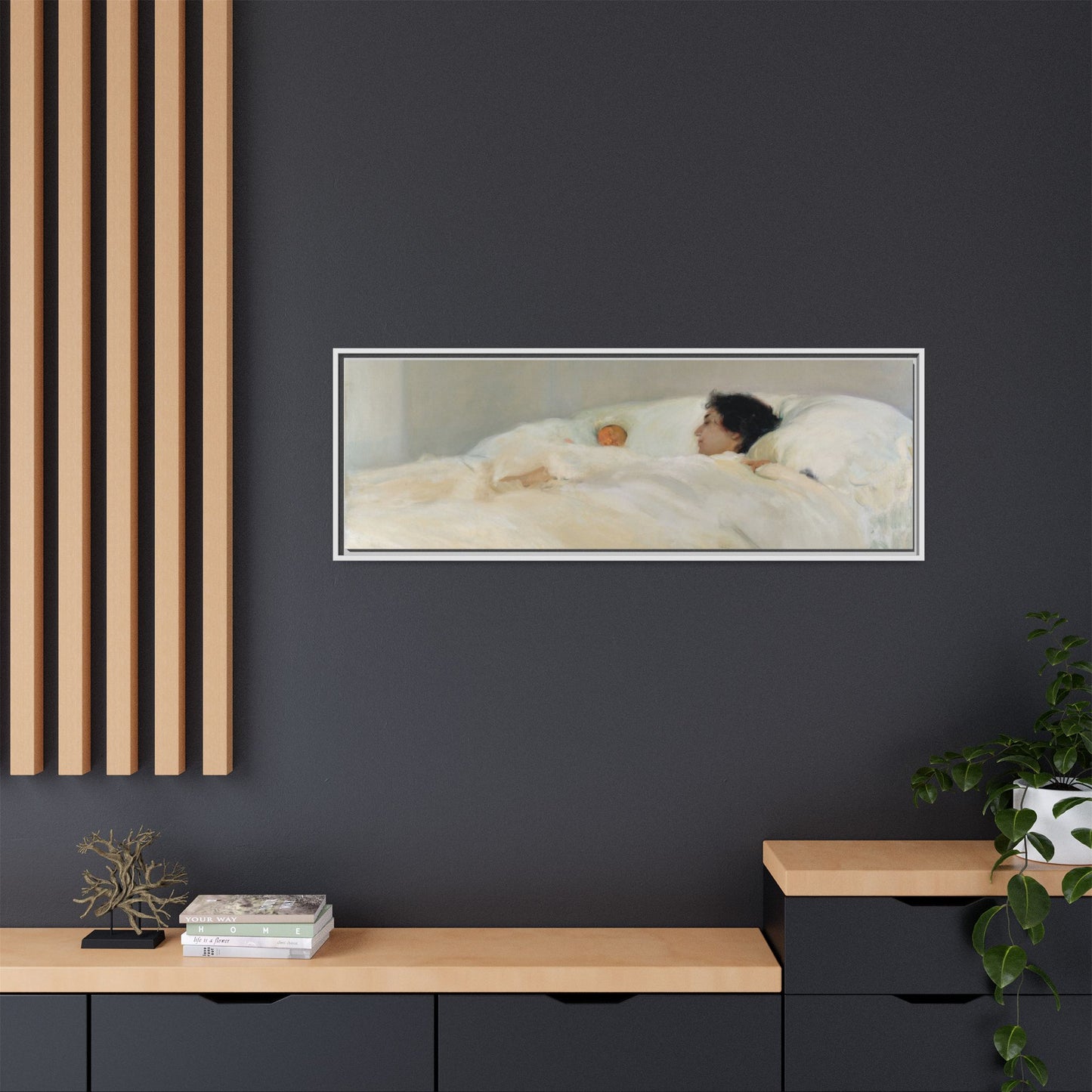 Mother by Joaquin Sorolla y Bastida Framed Matte Canvas Wall Art Print