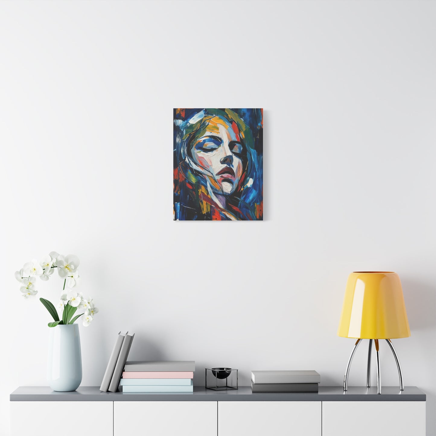 Abstract Colorful Woman Portrait Canvas
