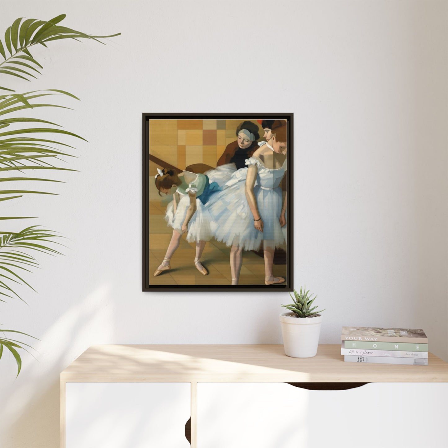 Ballet Dancers Matte Framed Canvas – Impressionist Dance Wall Art