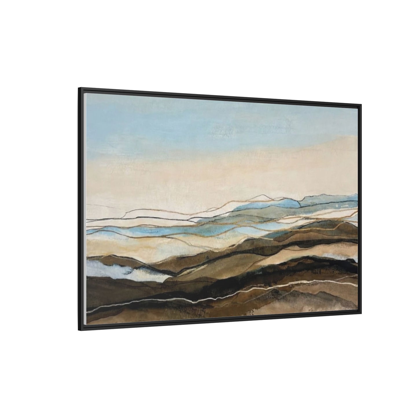 Framed Matte Canvas Print — Abstract Coastal Landscape Wall Art