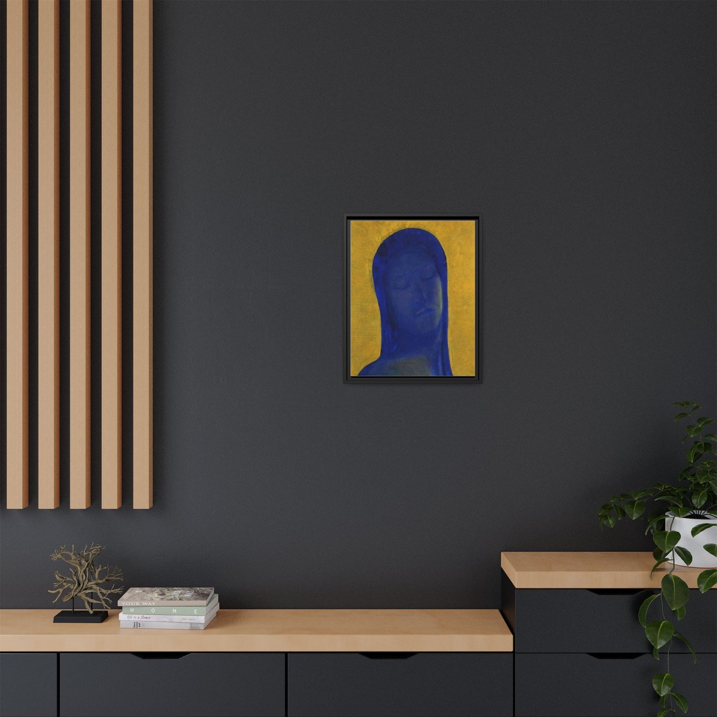 Closed Eyes by Odilon Redon Framed Matte Canvas Wall Art Print