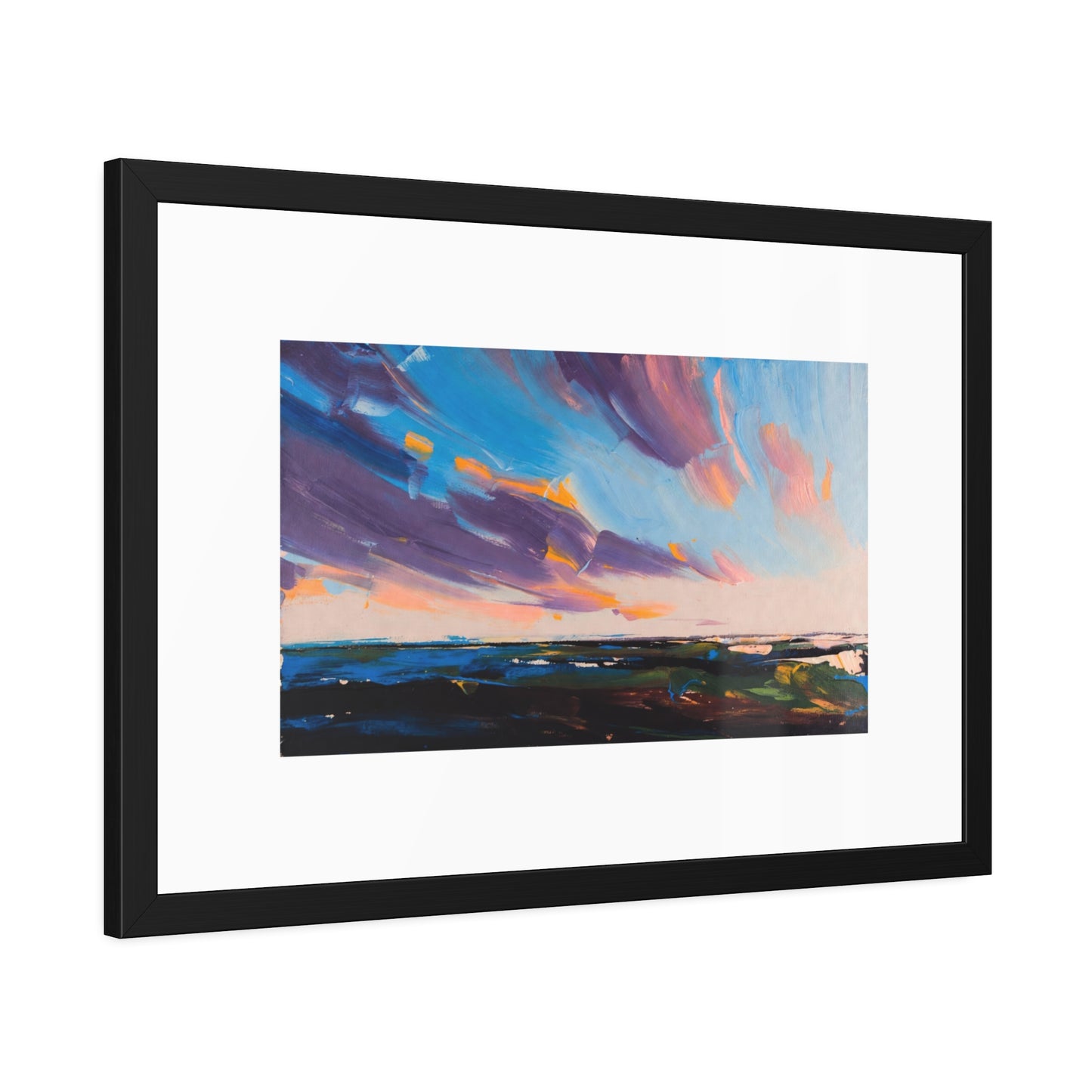 Framed Poster – Colorful Coastal Sunset Landscape Art Print