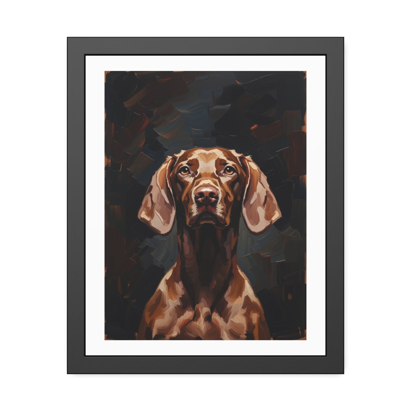Chocolate Vizsla Dog Framed Paper Posters