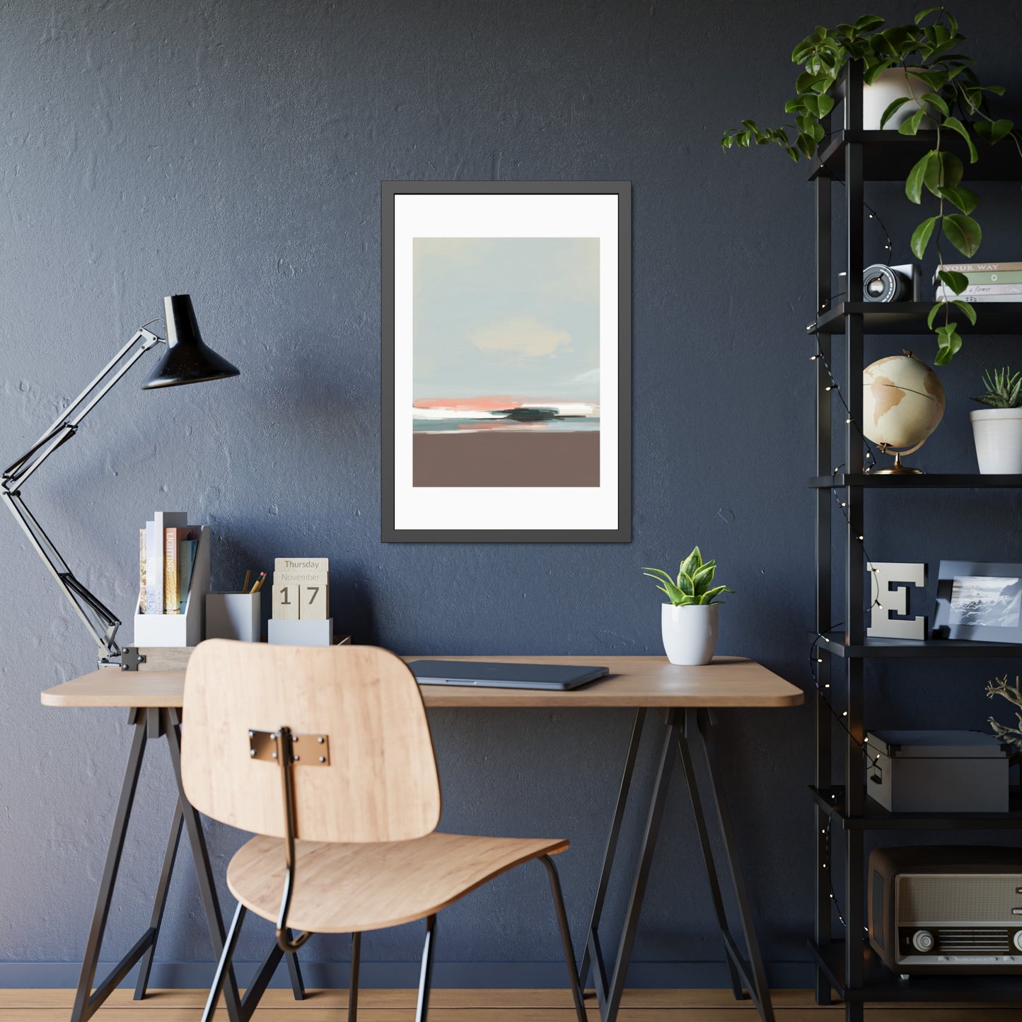 Abstract Seaside Framed Art Print — Minimal Coastal Poster