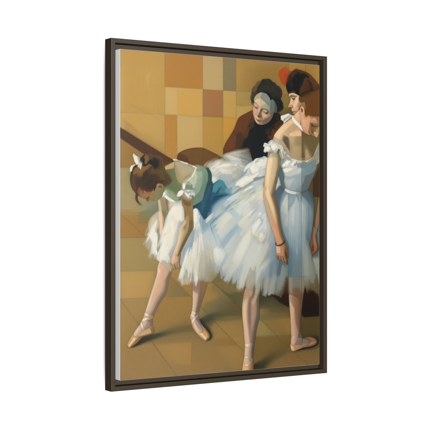 Ballet Dancers Matte Framed Canvas – Impressionist Dance Wall Art