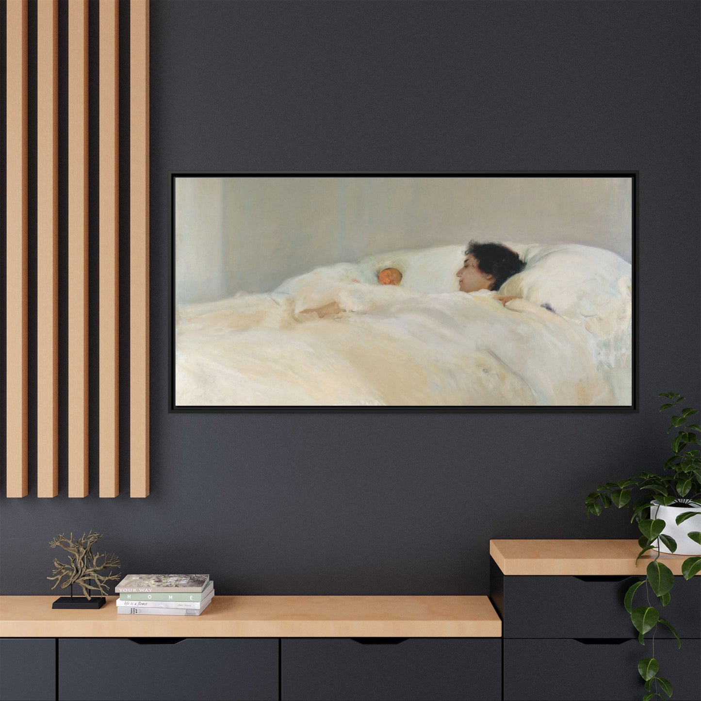Mother by Joaquin Sorolla y Bastida Framed Matte Canvas Wall Art Print