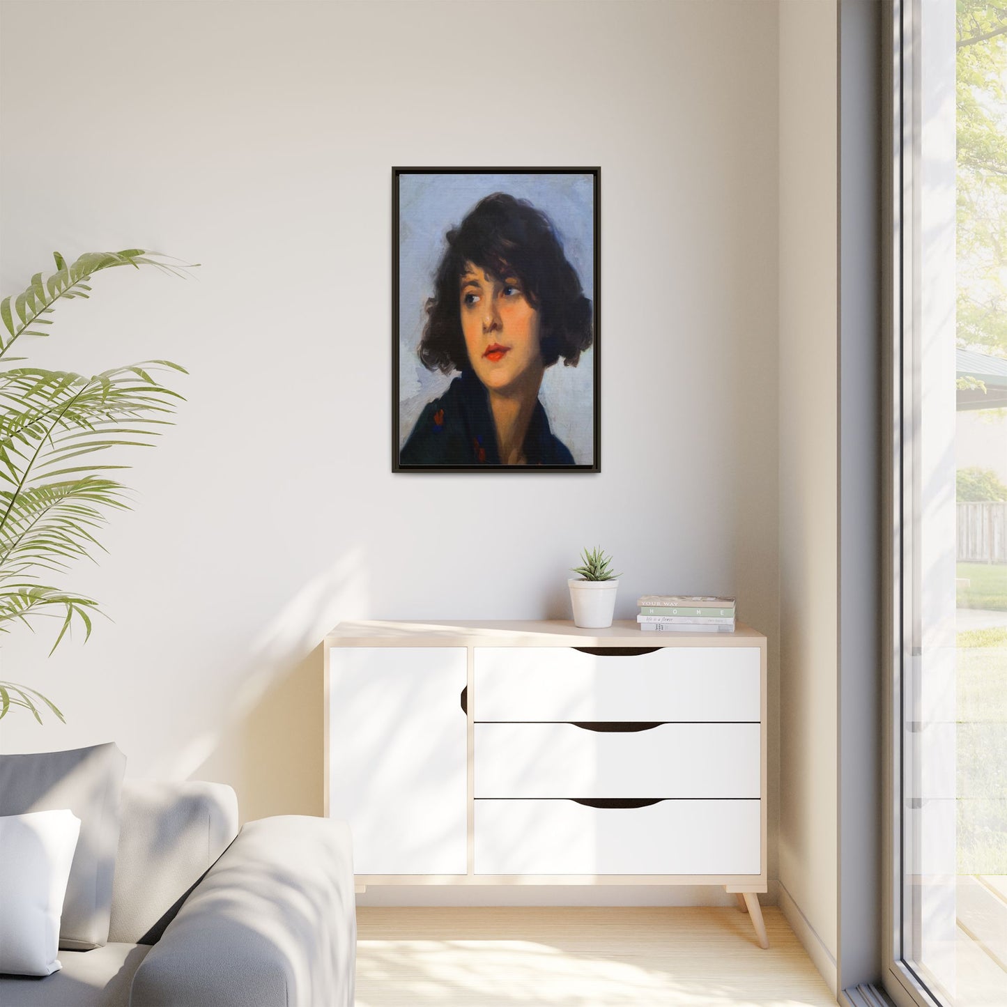 Mulher do chale verde (cropped) by Cyprien Eugene Boulet Framed Matte Canvas Print