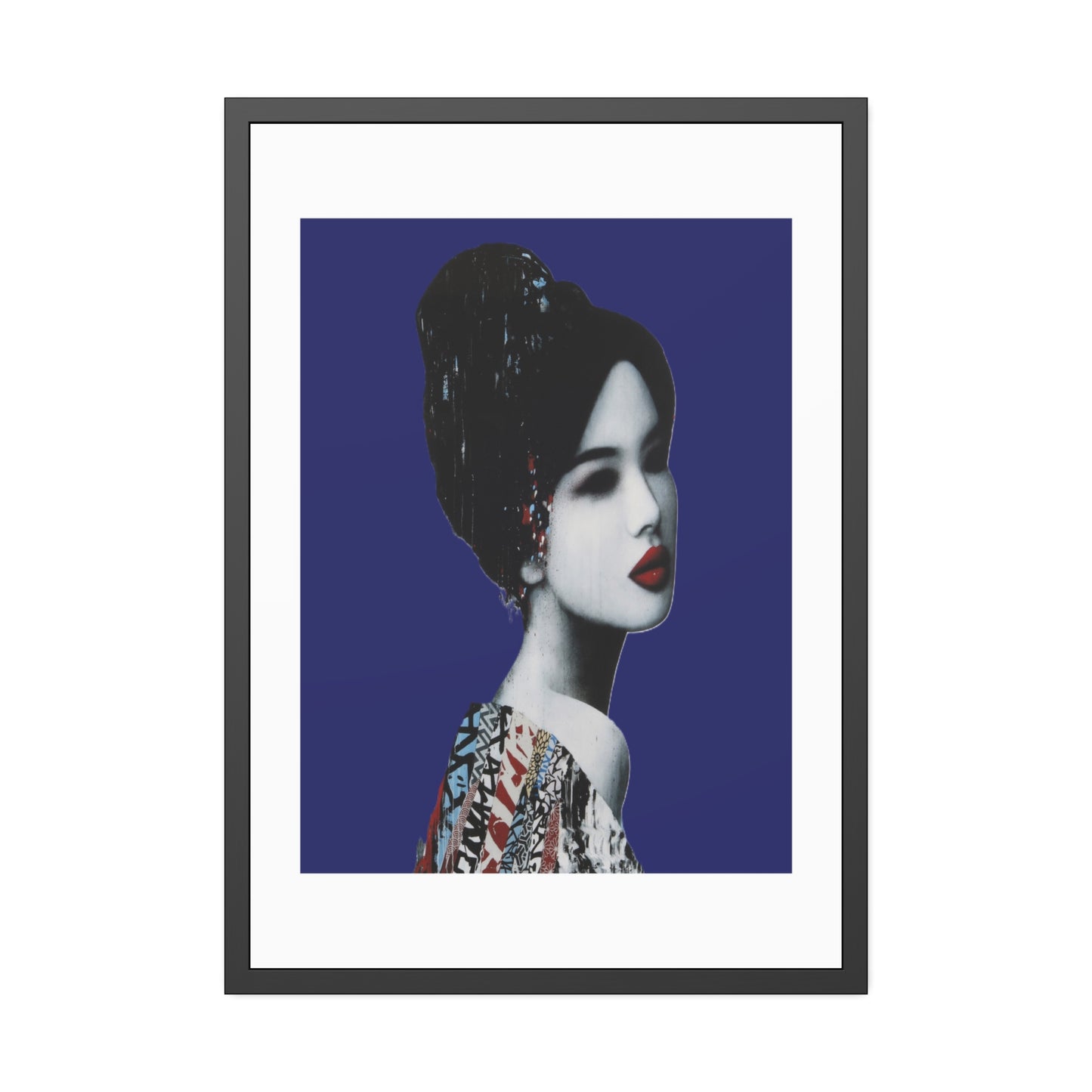 Geisha Portrait - Framed Paper Posters