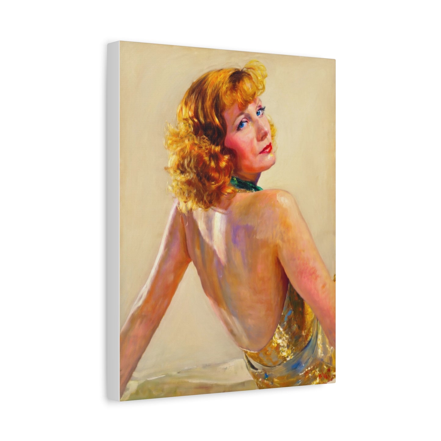 Vintage Greta Garbo Glam Portrait Canvas