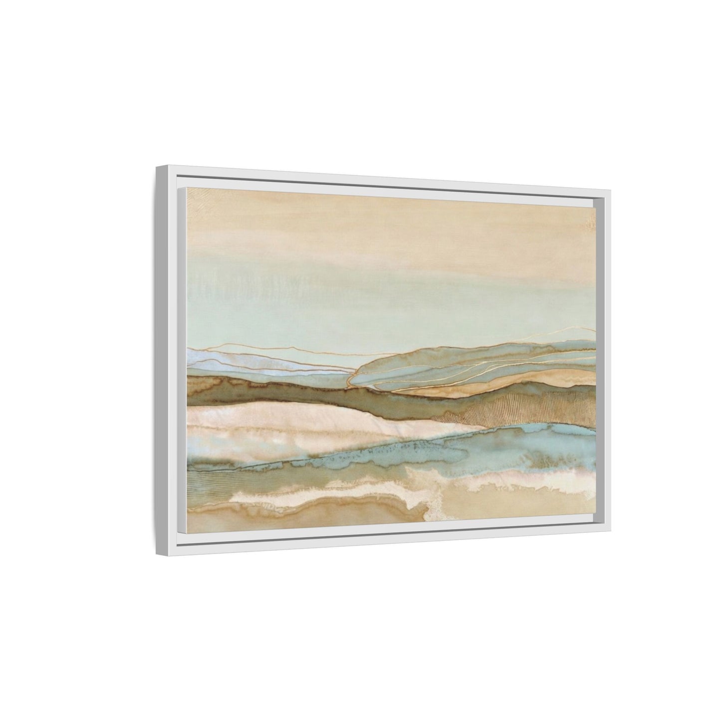 Framed Matte Canvas Coastal Abstract Landscape Wall Art