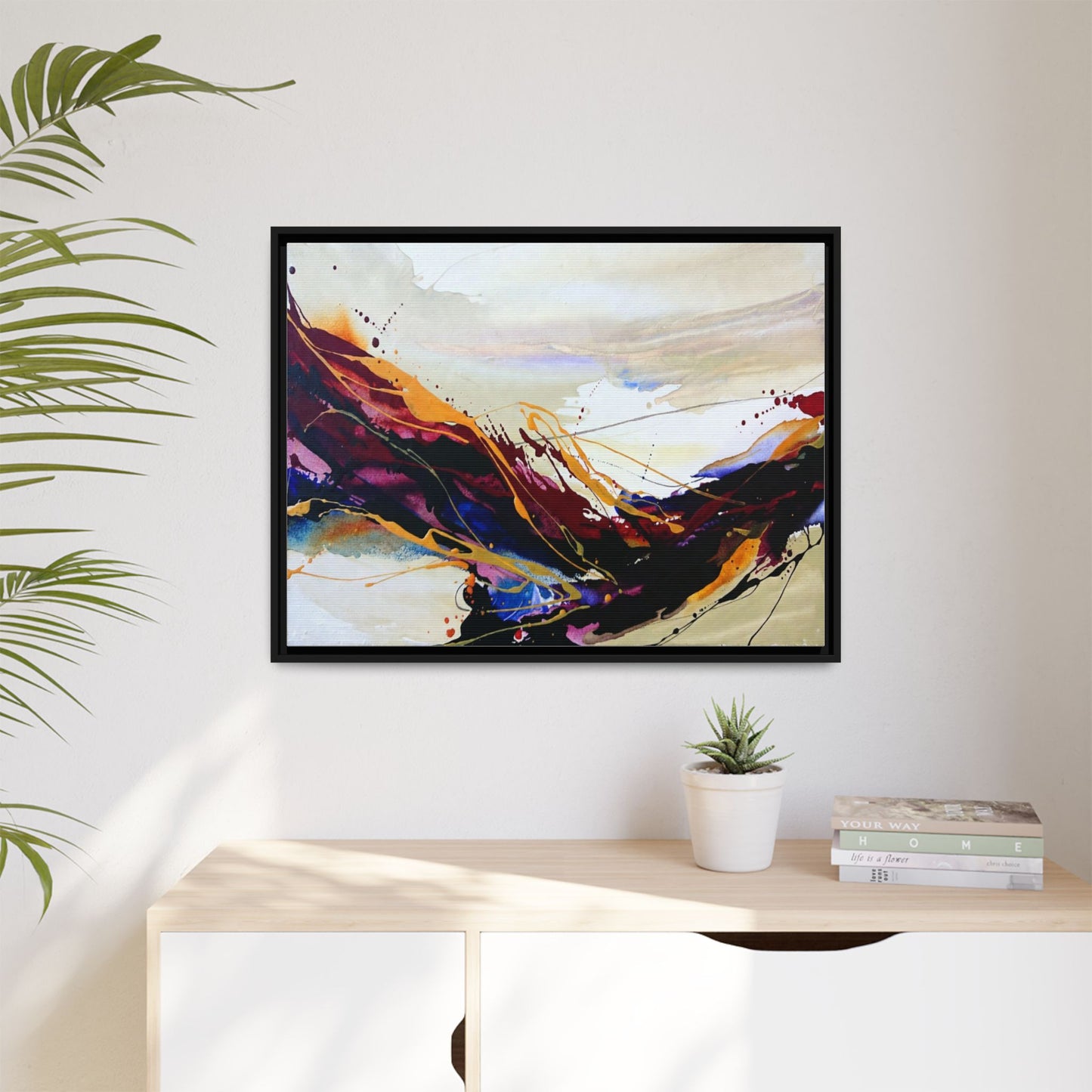 Abstract Flow Matte Canvas Framed Wall Art