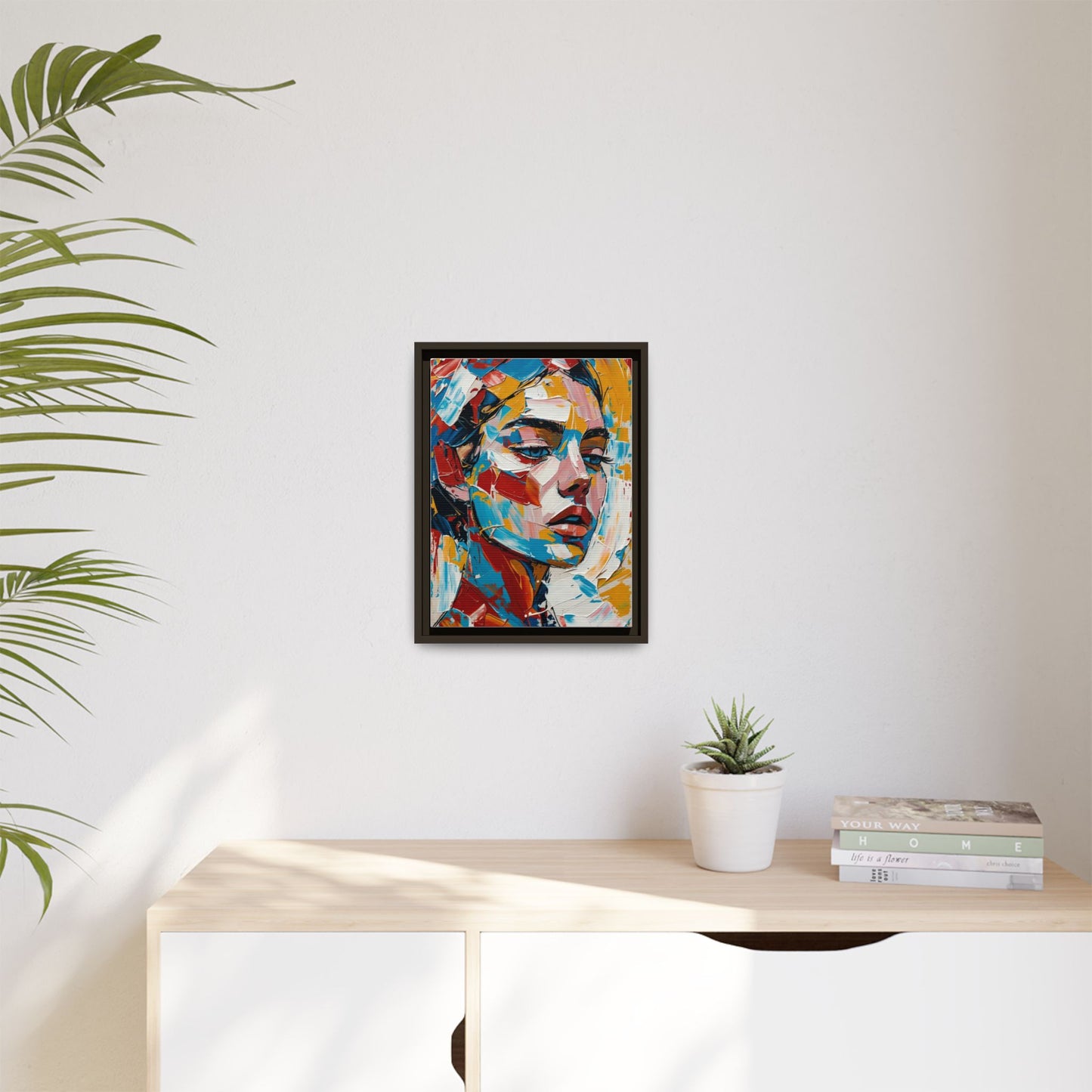 Colorful Abstract Portrait Framed Canvas Print