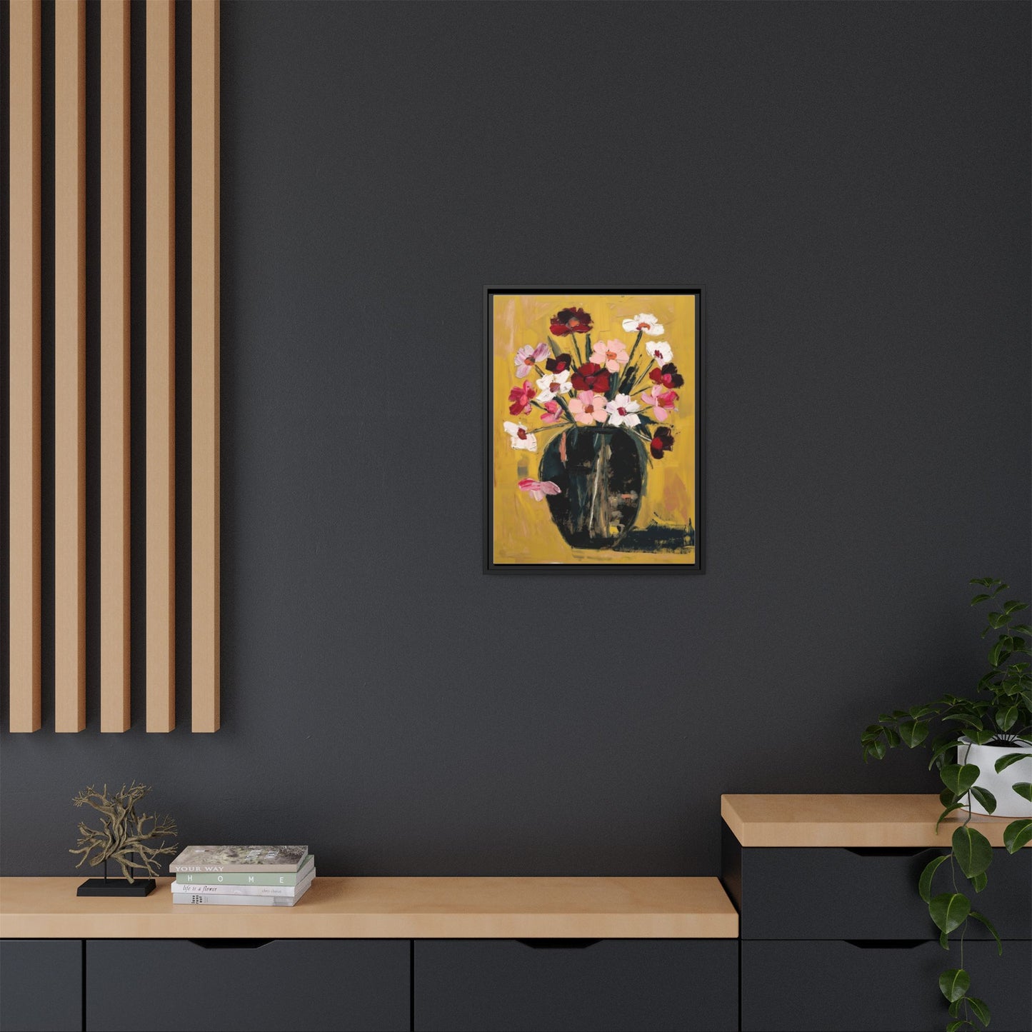 Framed Matte Canvas Floral Still Life Wall Art