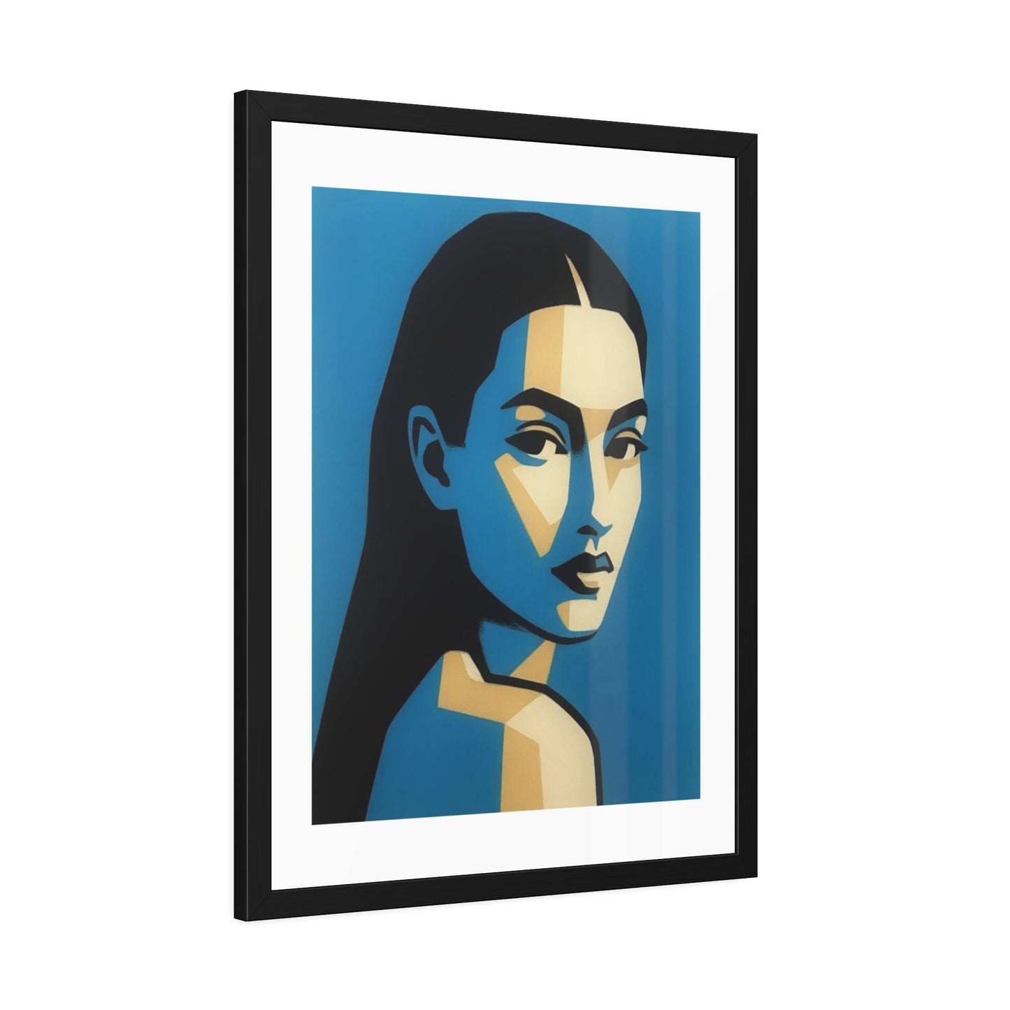 Framed Art Print — Blue Pop Portrait Poster