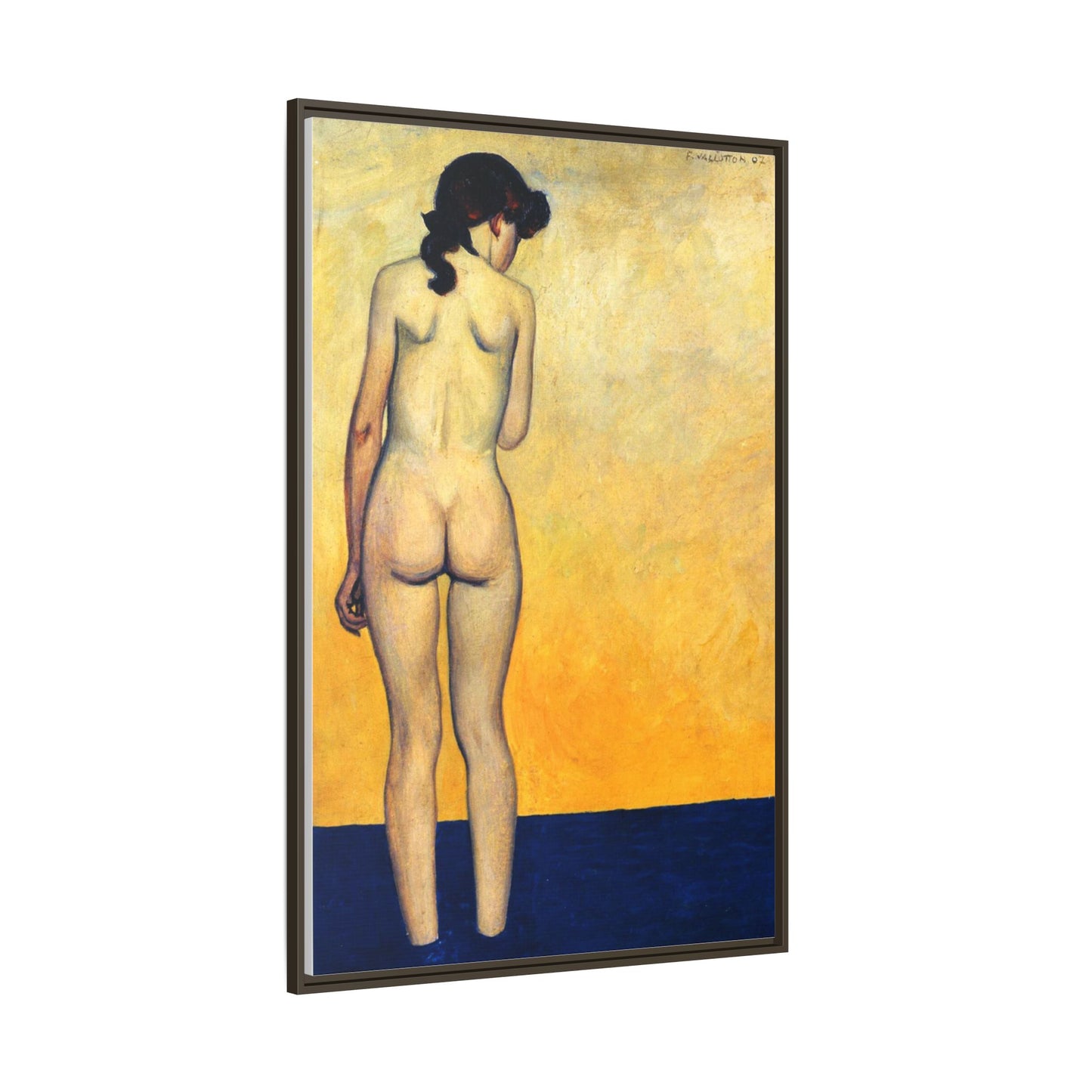 Adolescente entrant dans l'eau by Félix Vallotton Framed Matte Canvas Wall Art Print