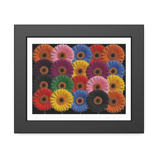 Framed Floral Poster — Colorful Gerbera Wall Art Print
