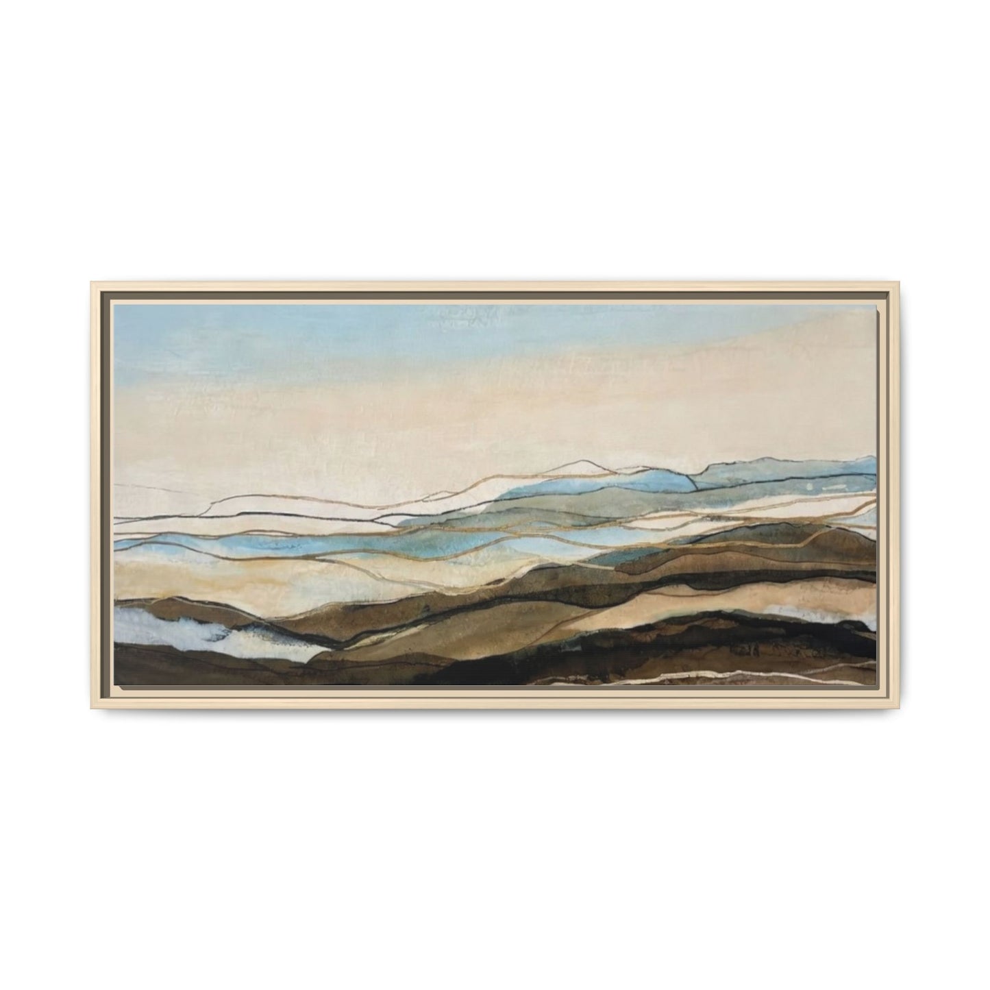 Framed Matte Canvas Print — Abstract Coastal Landscape Wall Art