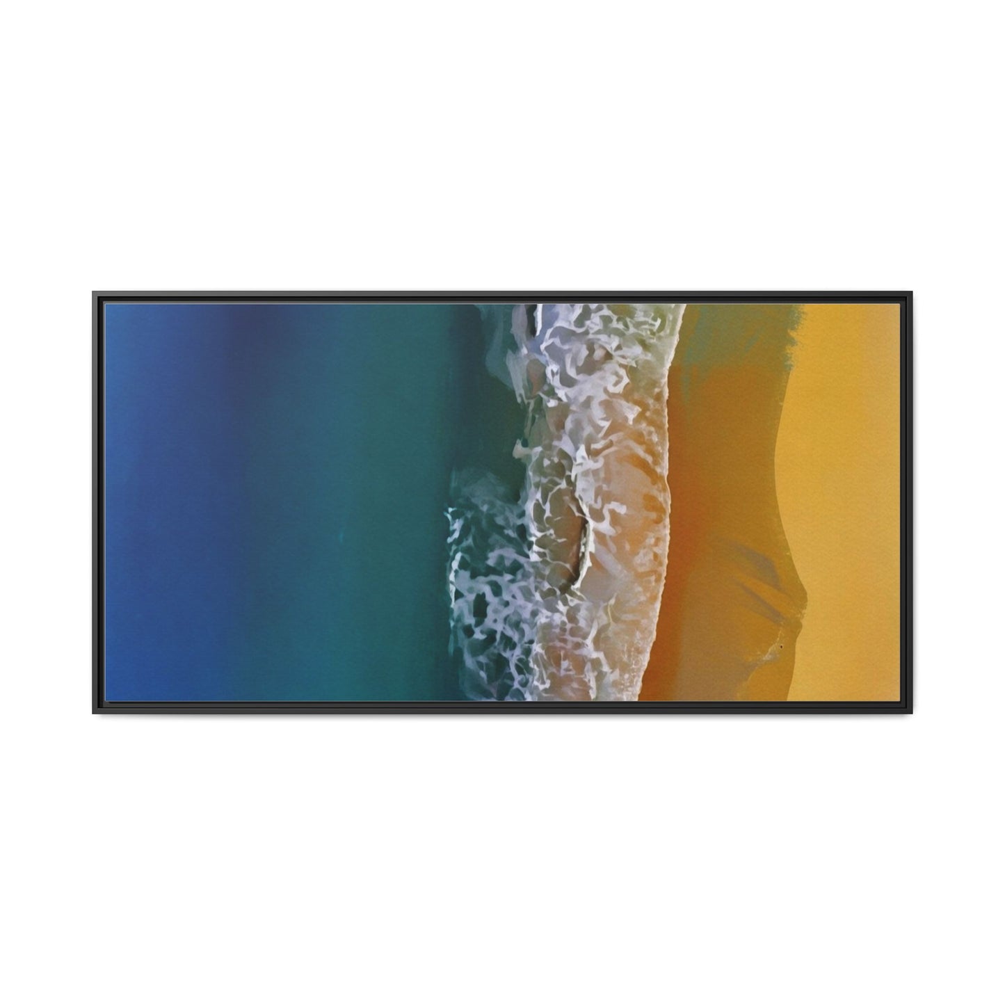 Framed Matte Canvas Seascape Print – Coastal Waves Wall Art