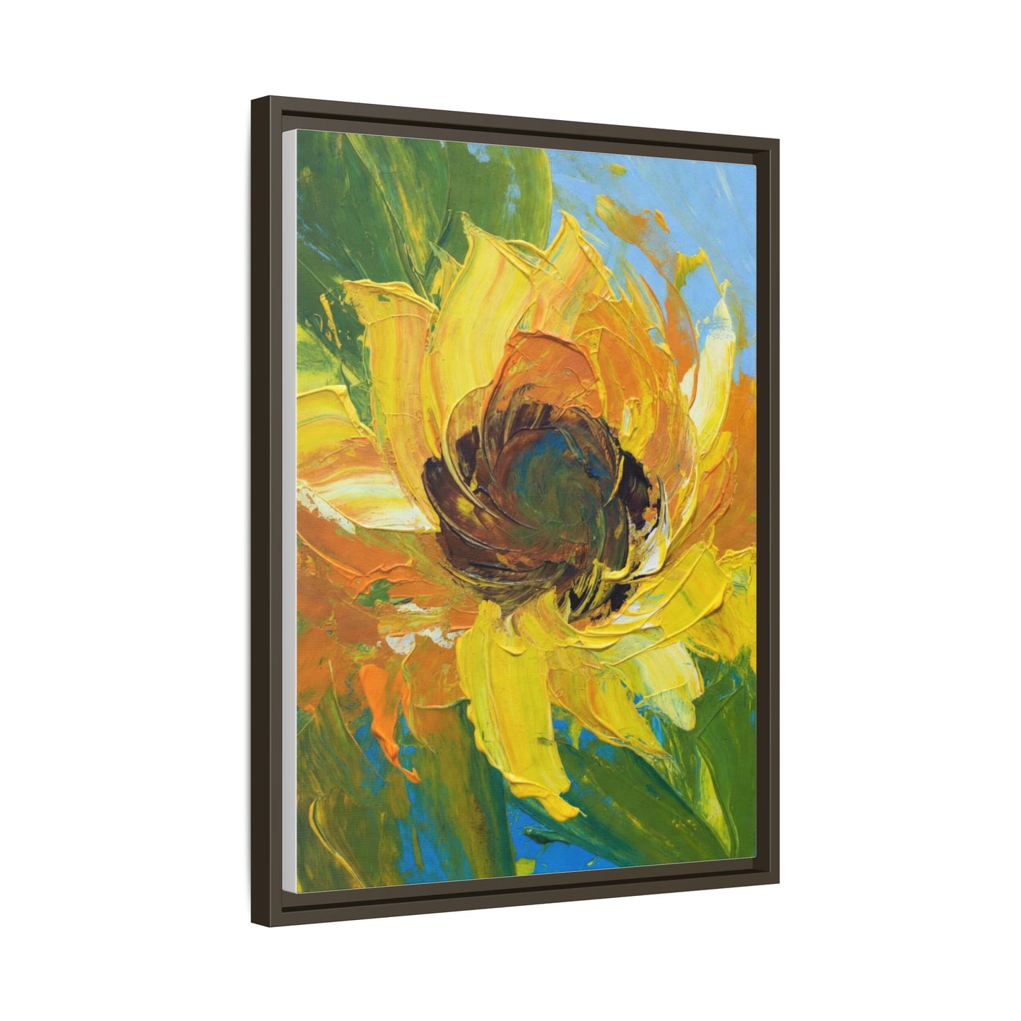 Framed Sunflower Abstract Matte Canvas Print