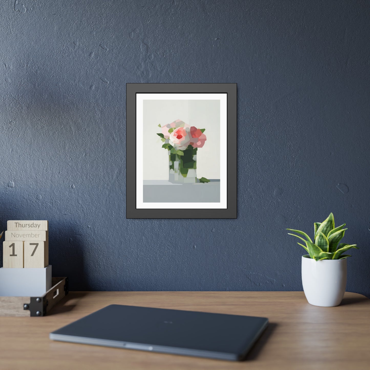 Framed Floral Poster — Modern Abstract Peony Art Print