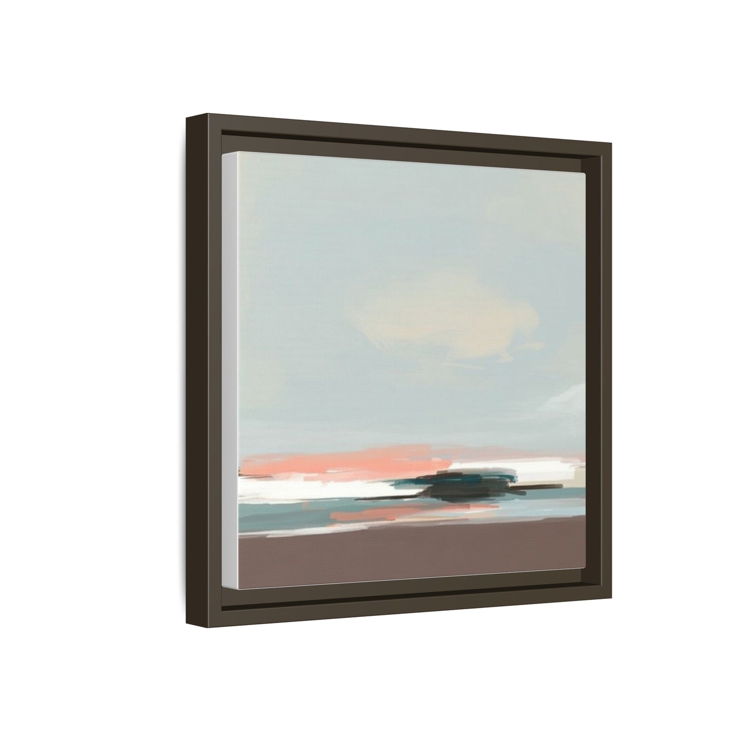 Framed Matte Canvas Print — Soft Coastal Abstract Landscape
