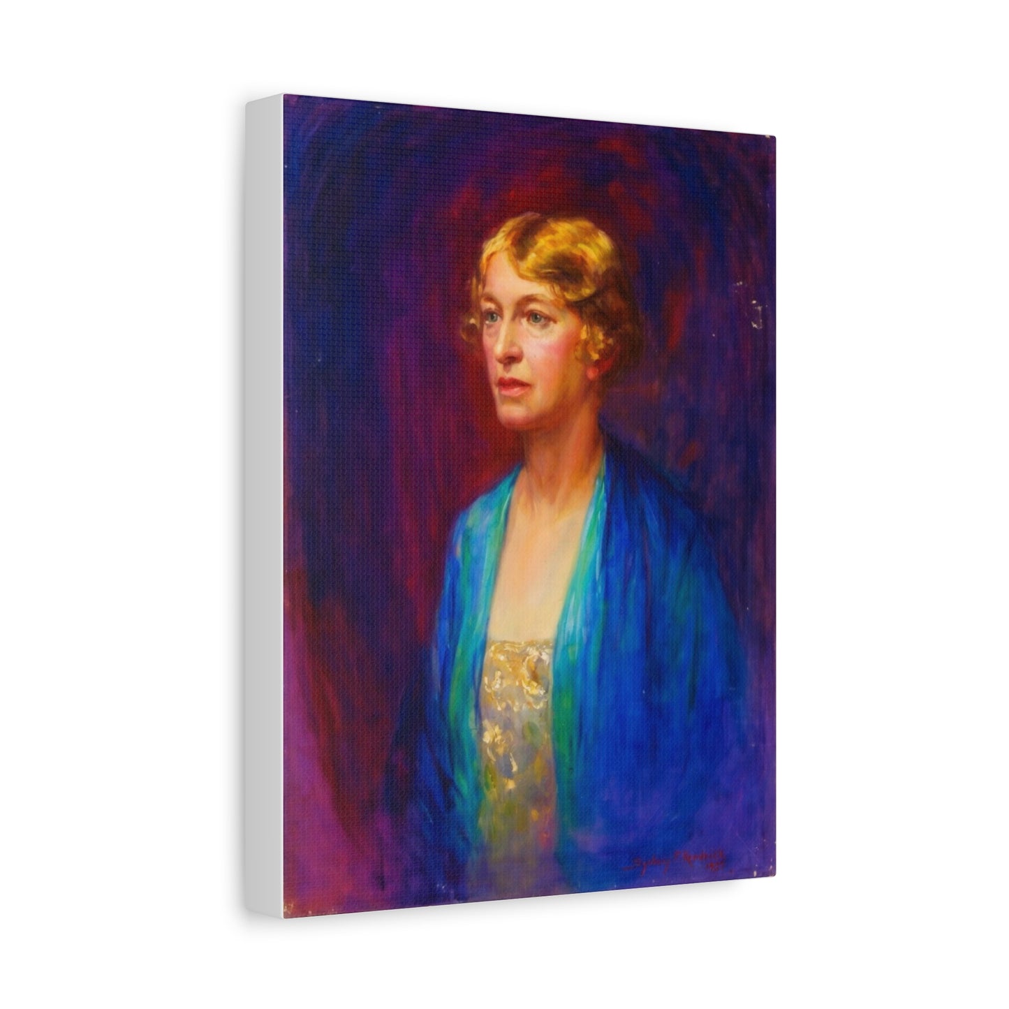 Vintage Portrait Matte Canvas Print — Elegant Early 20th‑Century Woman Wall Art