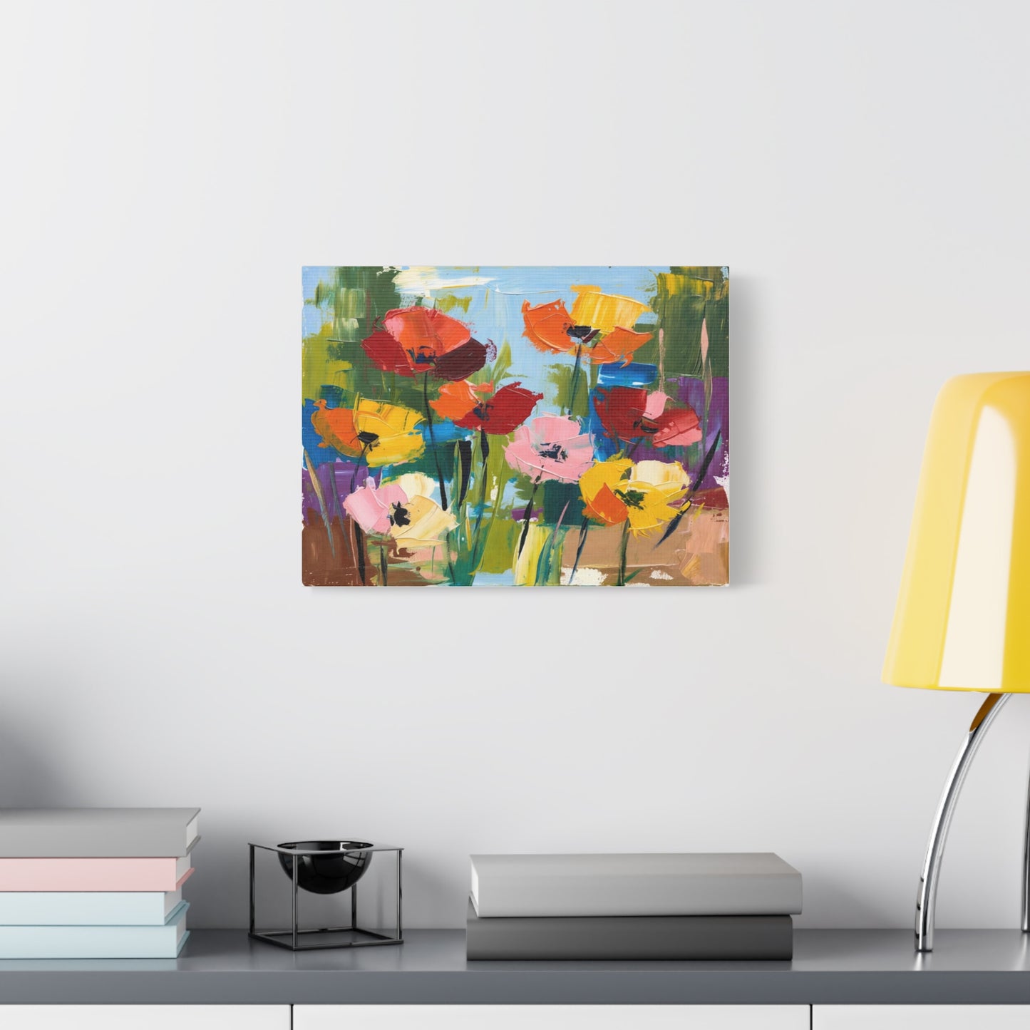 Colorful Abstract Floral Canvas Wall Art — Matte Stretched 1.25"