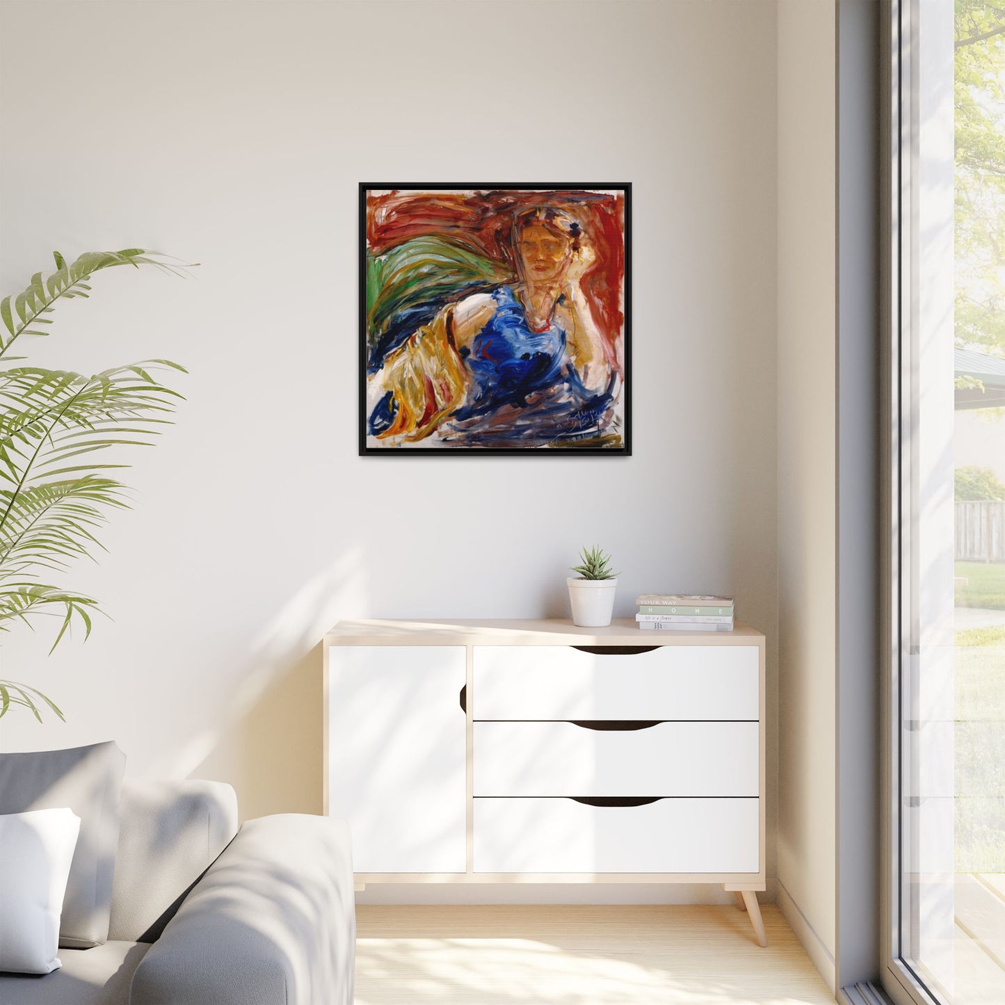 Portrait of hyllis Sjostrom by Akseli Gallen-Kallela Canvas Matte Framed Wall Art Print
