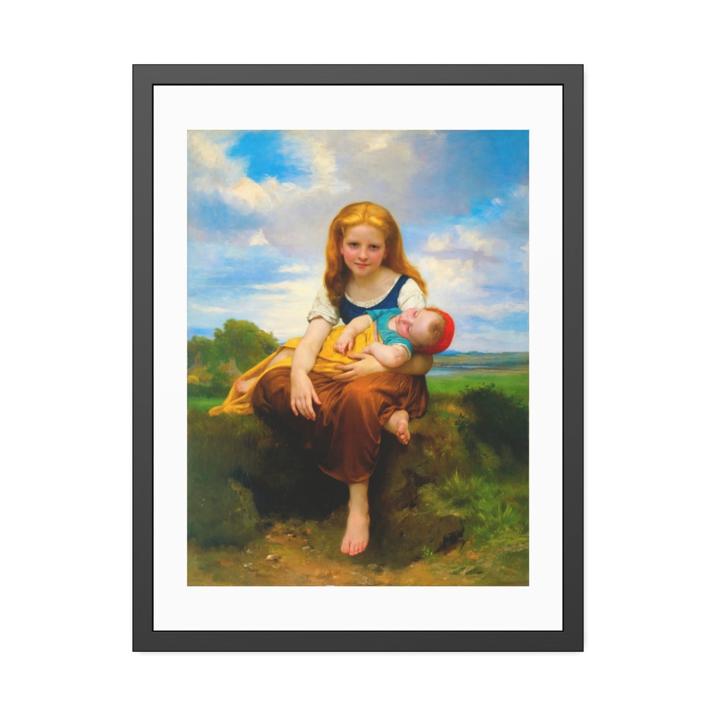 Framed Poster — Vintage Mother & Child Art Print