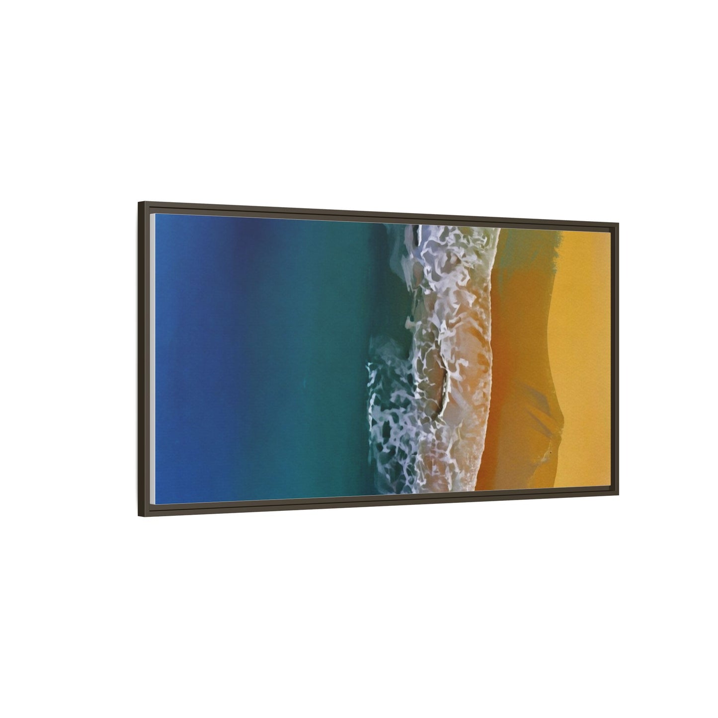 Framed Matte Canvas Seascape Print – Coastal Waves Wall Art