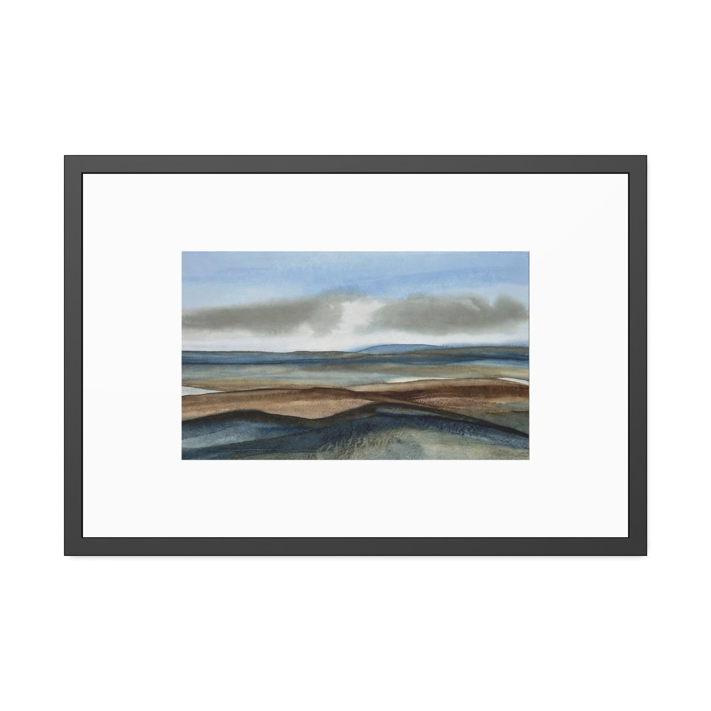 Framed Coastal Landscape Poster — Serene Seascape Wall Art Print