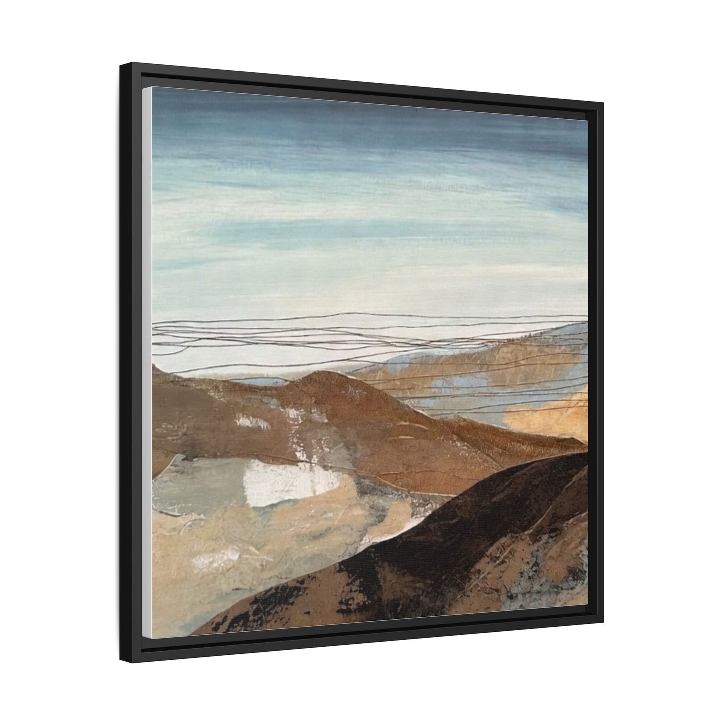 Framed Matte Canvas Art — Serene Abstract Landscape