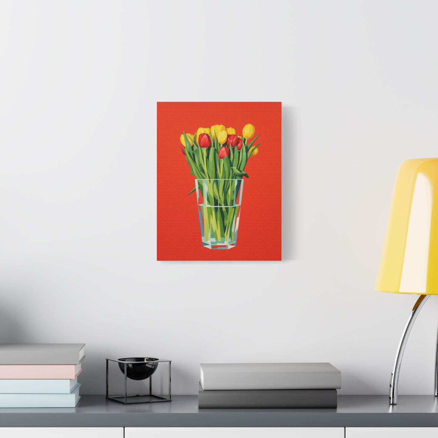 Tulip Bouquet Canvas Print — Vibrant Red Floral Wall Art