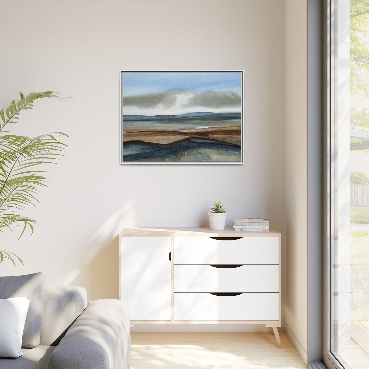 Matte Canvas Landscape, Framed (Multi-color)