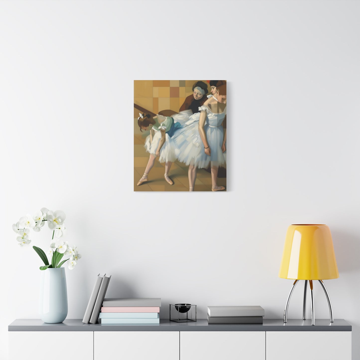 Ballerina Dancers Matte Stretched Canvas Wall Art