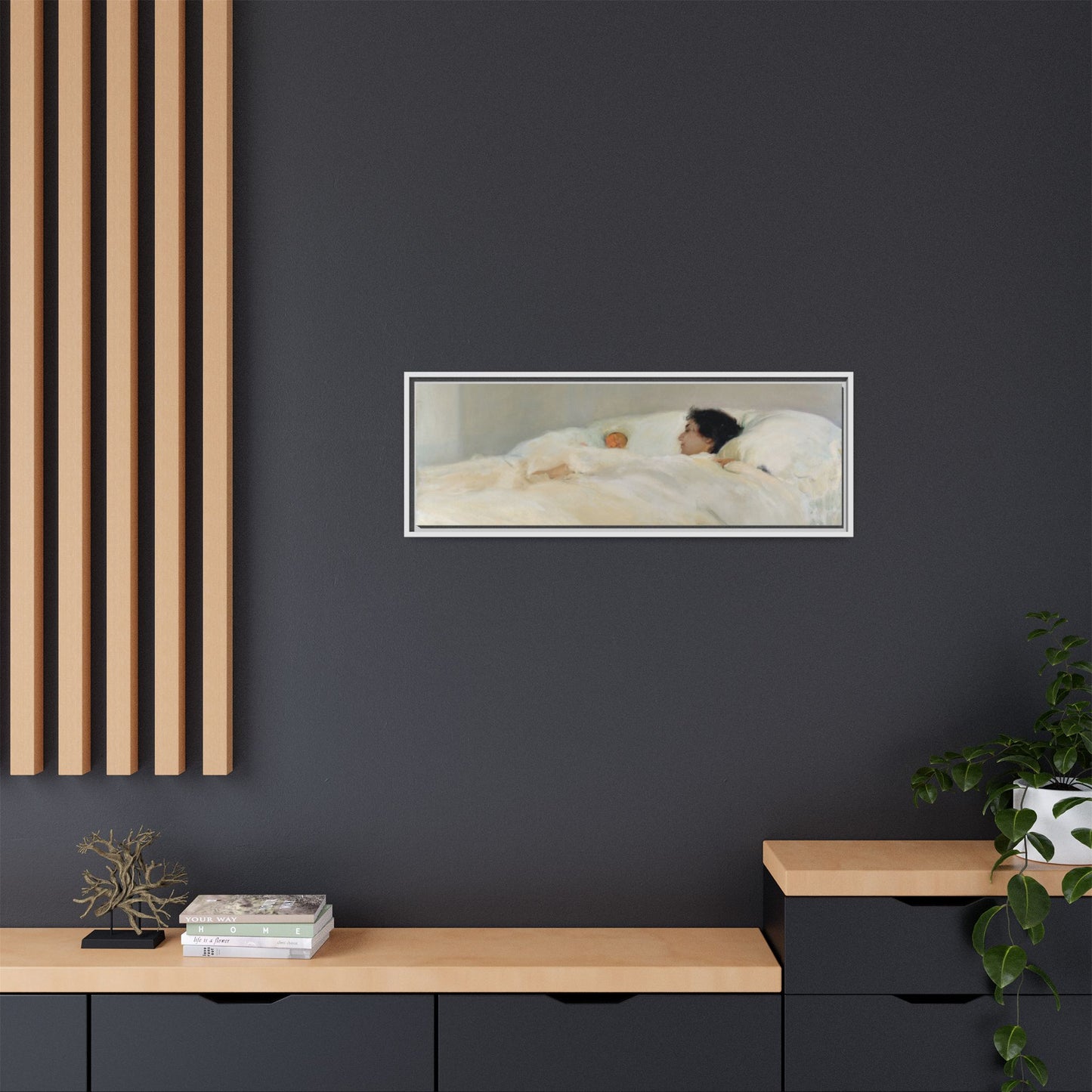 Mother by Joaquin Sorolla y Bastida Framed Matte Canvas Wall Art Print