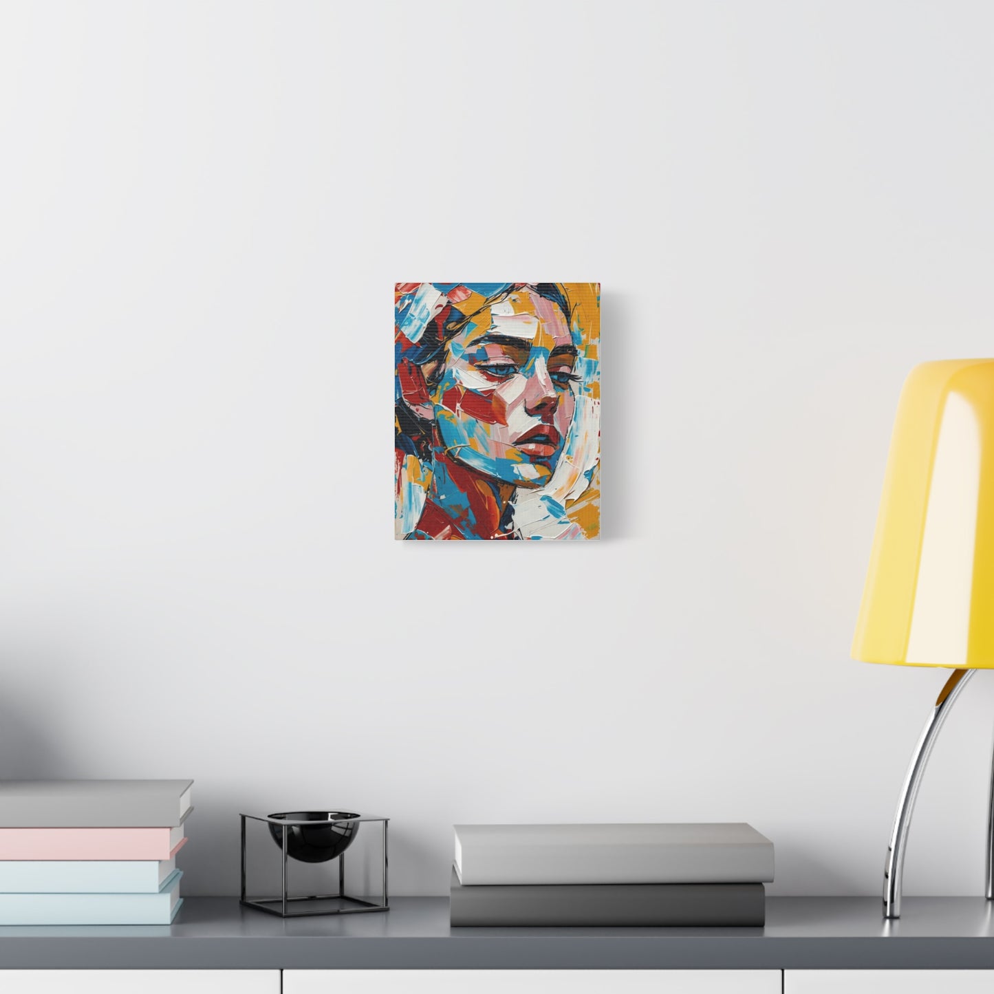 Abstract Colorful Portrait Matte Canvas Print — Modern Stretched Wall Art