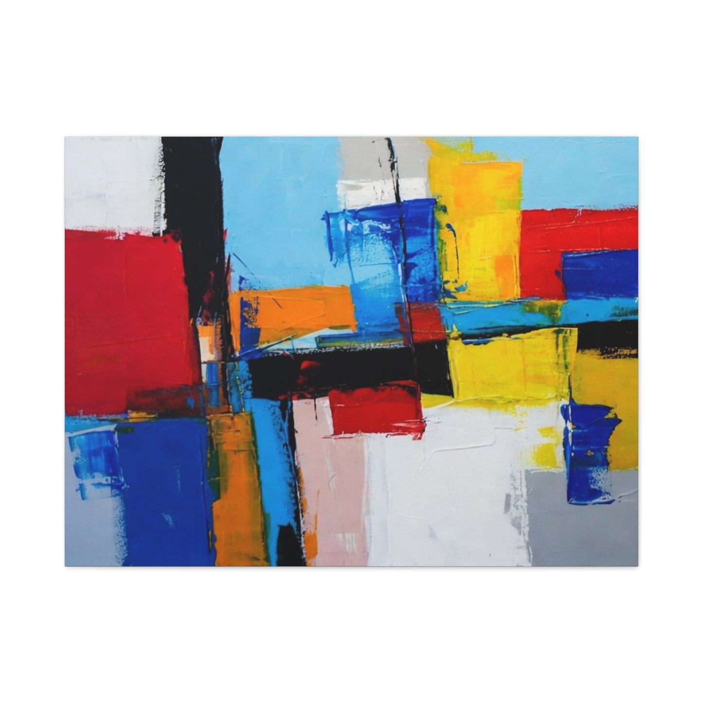 Abstract Color Block Canvas Print — Modern Geometric Wall Art