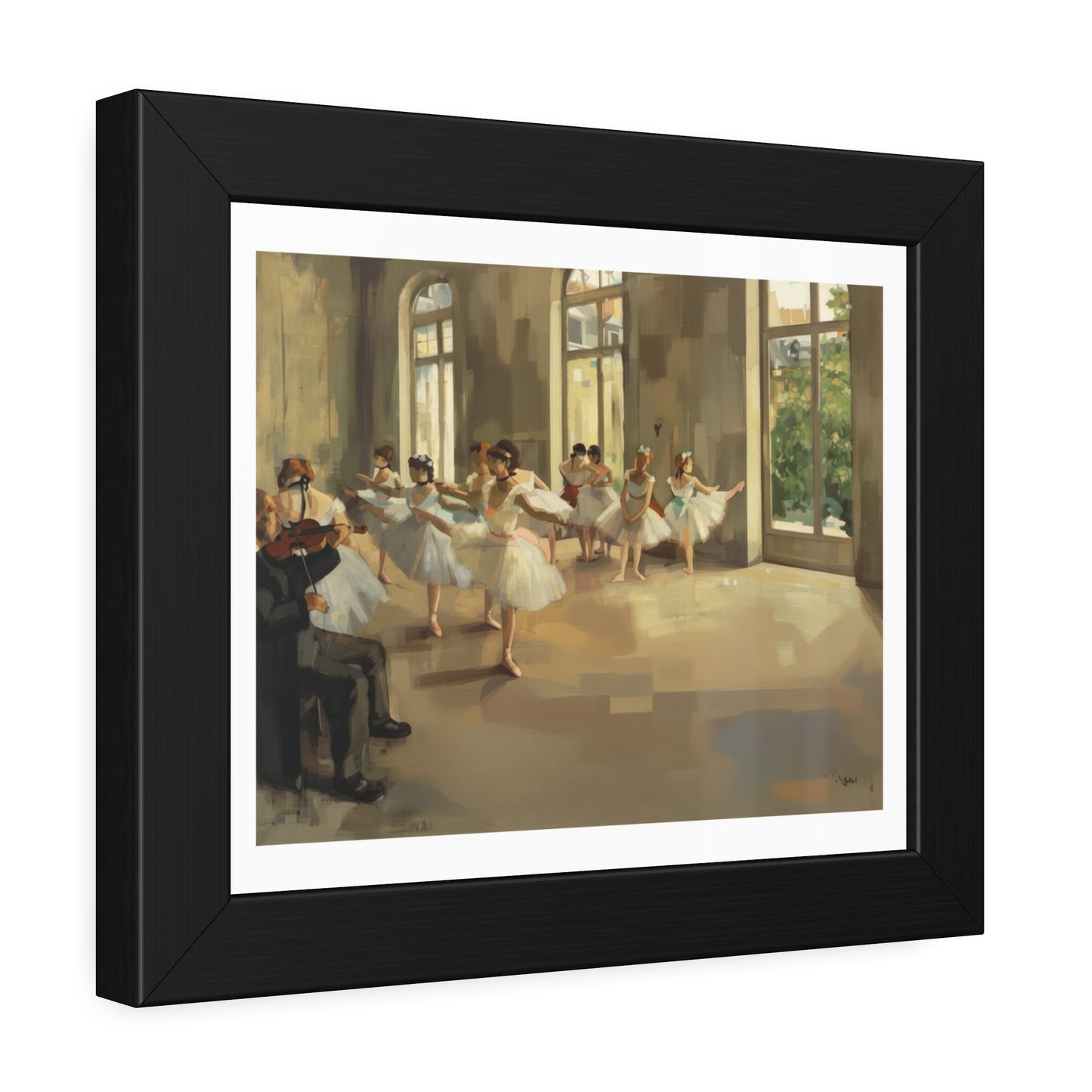 Ballet Rehearsal Framed Art Print — Dancer Studio Poster