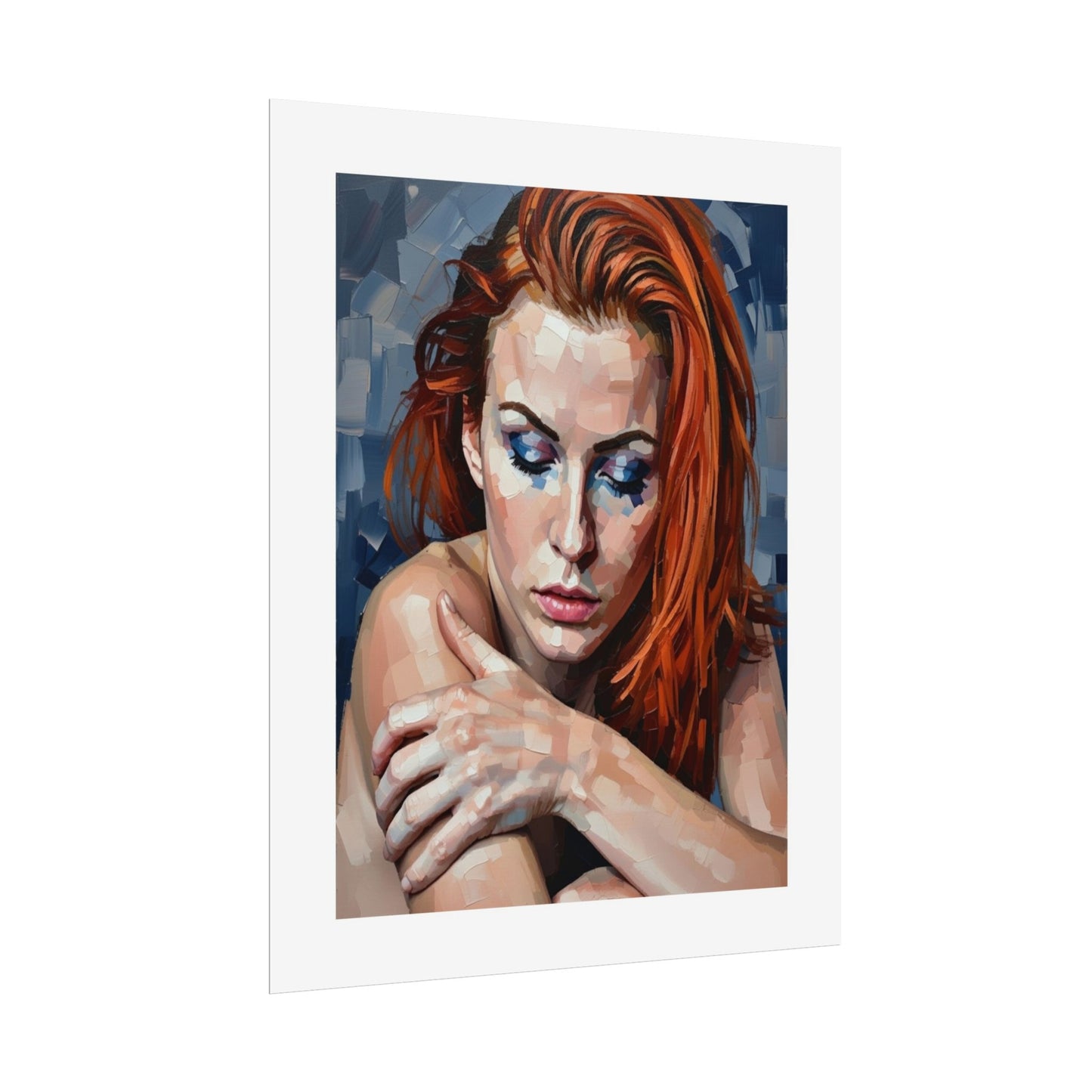 Redheaded Portrait Rolled Poster — Expressive Female Art Print