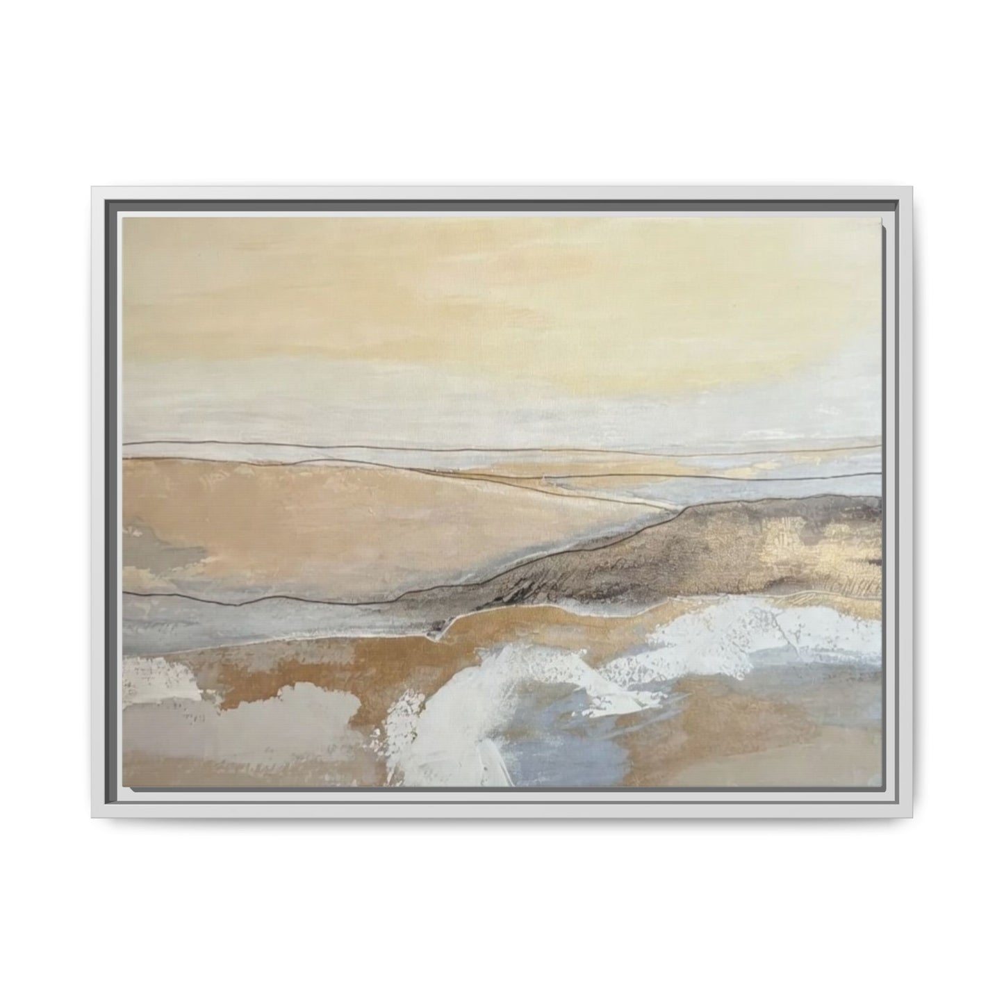 Framed Abstract Coastal Landscape Matte Canvas Wall Art