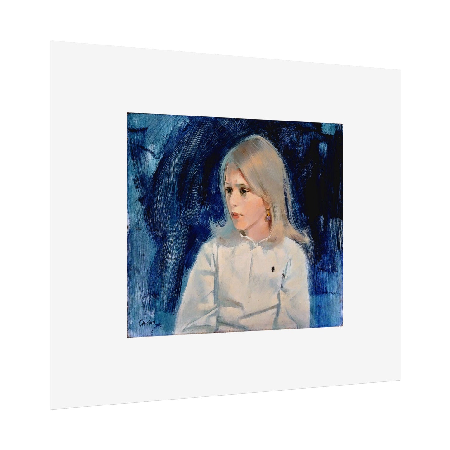 Painting of girl by Unknown Artist Wall Art Print