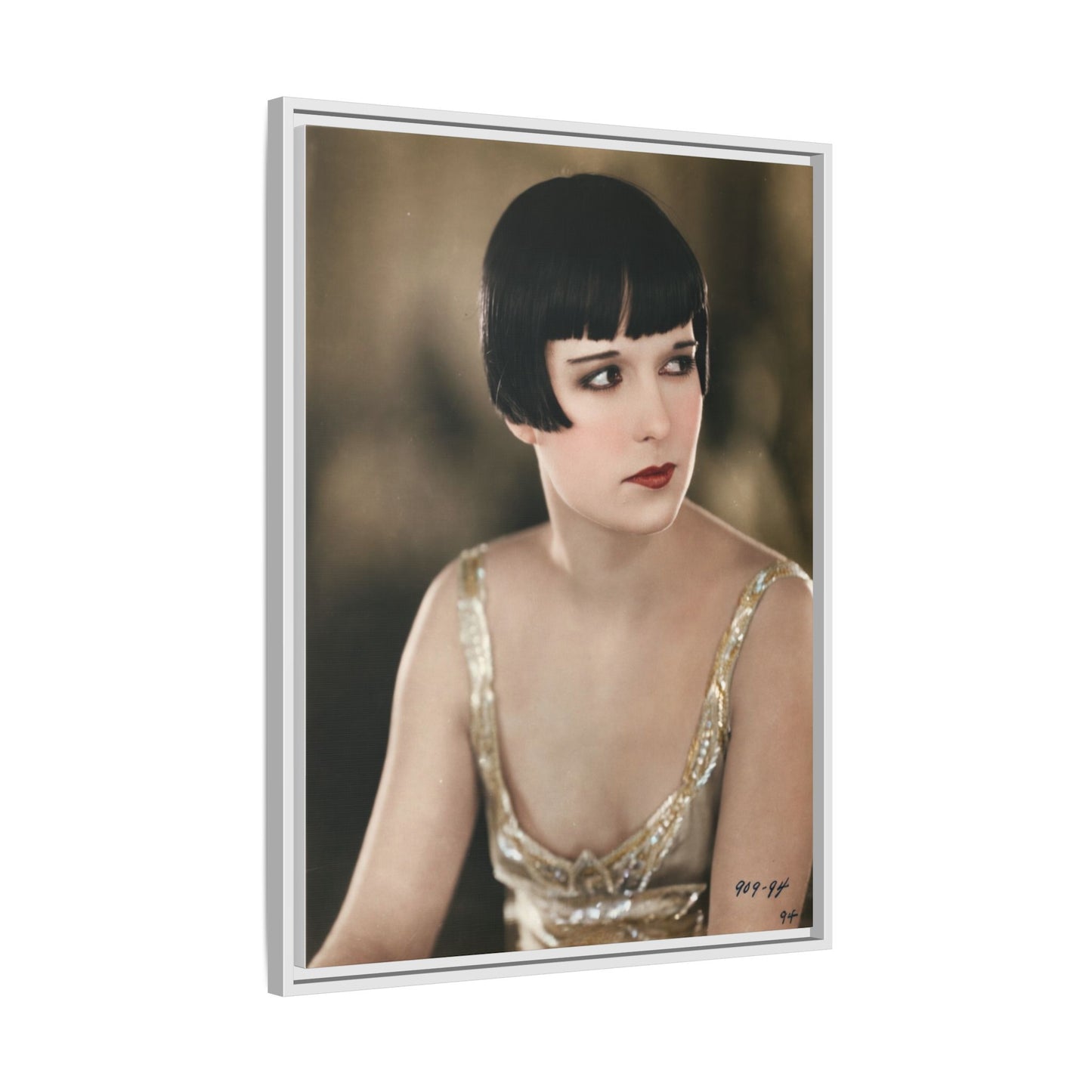 Vintage Louise Brooks Portrait Matte Canvas Framed Wall Art